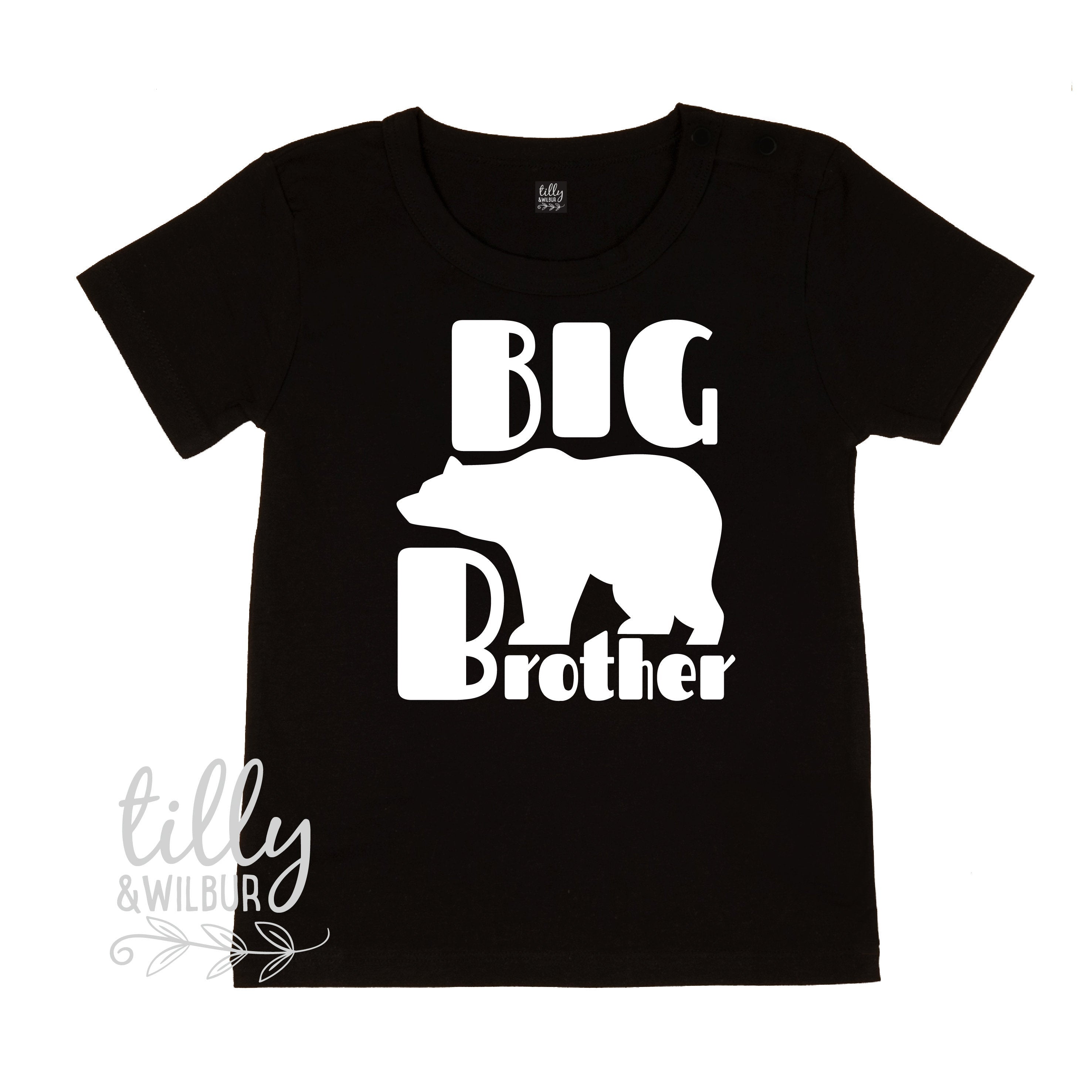 Big Brother Bear Graphic T-Shirt for Men - Soft Cotton Casual Tee for Everyday Wear, Gifts, and Family Outings