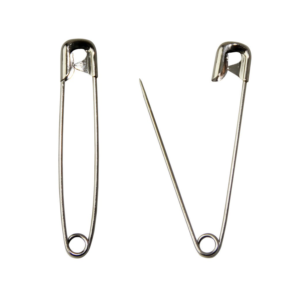 60PCS Large Safety Pins - Durable Rust-Resistant Nickel Plated Steel Pins Size 3 (1.8inch/46mm) for Sewing, Crafting, Quilting & DIY Projects - Heavy Duty Fasteners for Clothes, Fabrics & Accessories