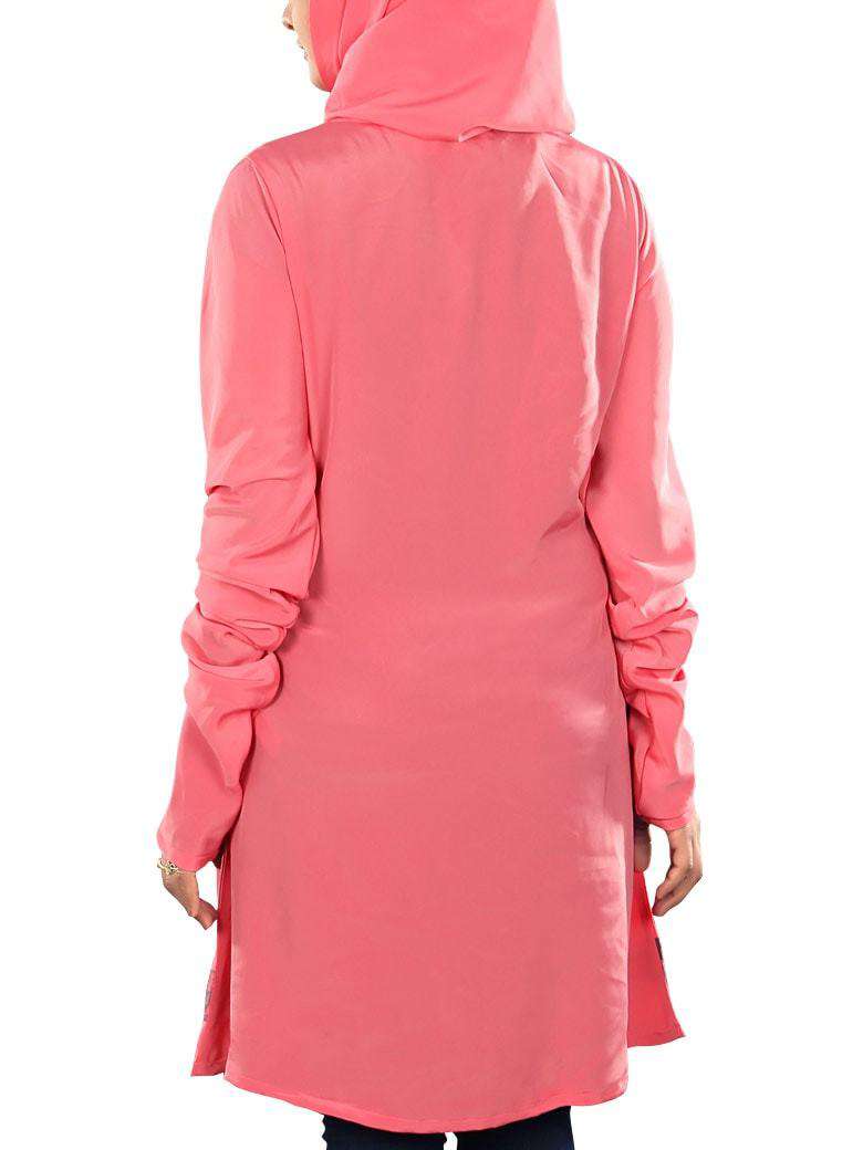 Fiza Pink Muslim Tunic Tops for Women - Modest Islamic Daily Wear - Perfect for Prayer, Work & Casual Outfits