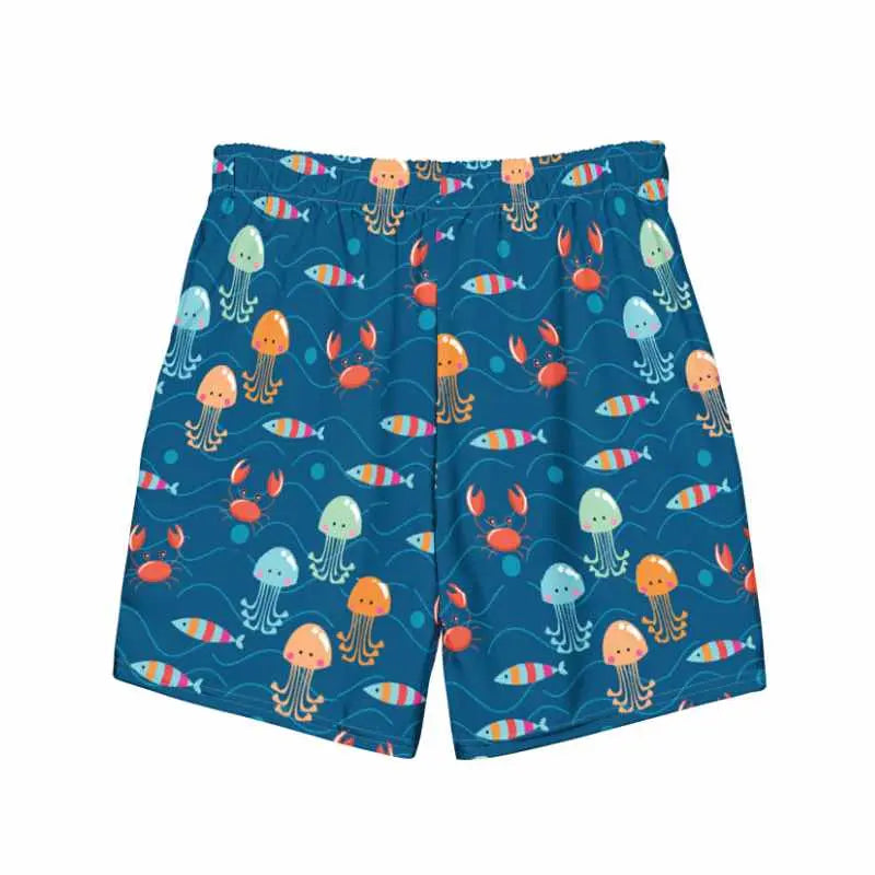 Men's Quick-Dry Swim Trunks with UPF 50+ Sun Protection - Perfect for Beach, Pool & Water Sports | Marine Fisher's Paradise Design