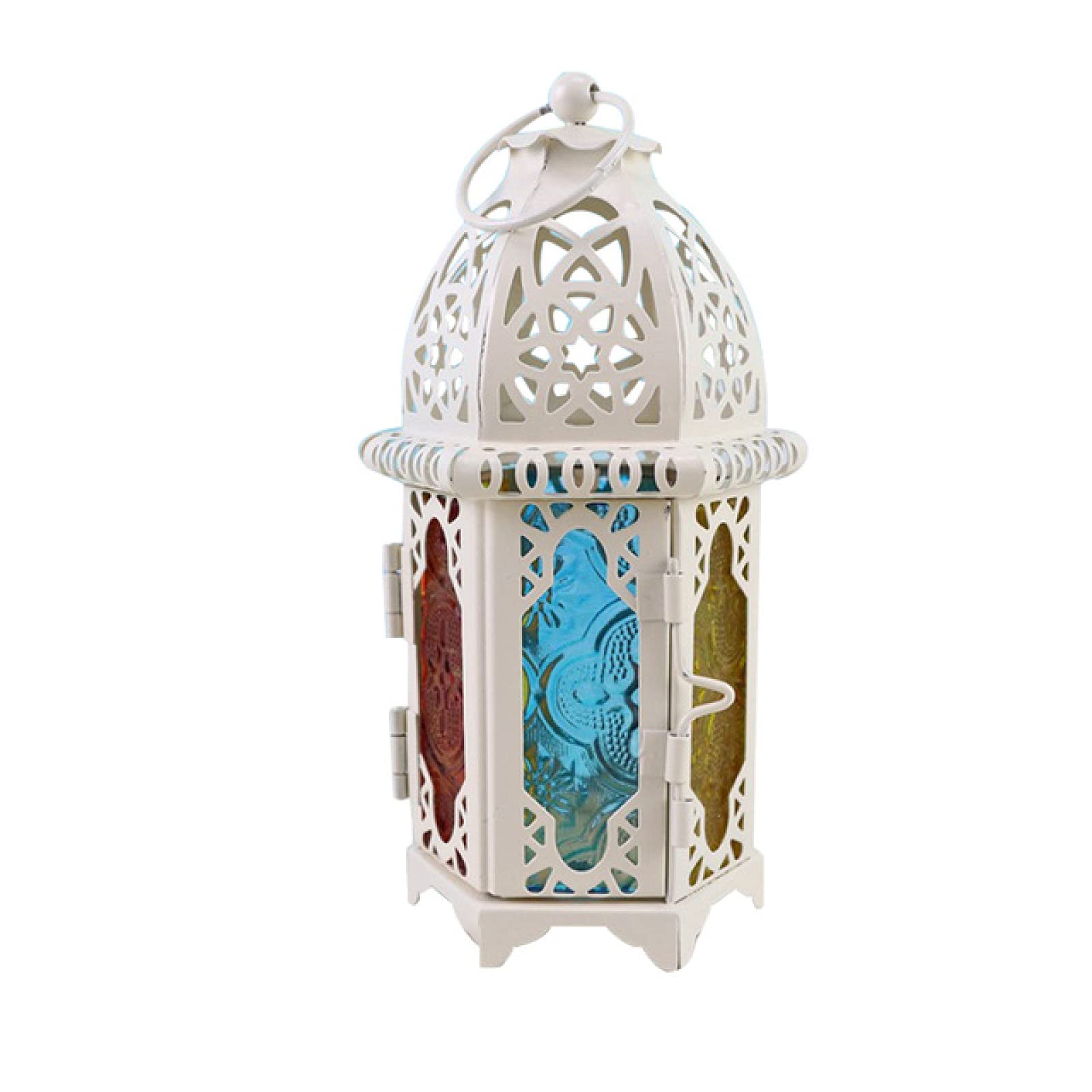 Classic Windproof Lantern Candle Holder - Wrought Iron & Glass Hanging Outdoor Candle Lantern for Garden, Patio, Wedding, Party, and Home Decor