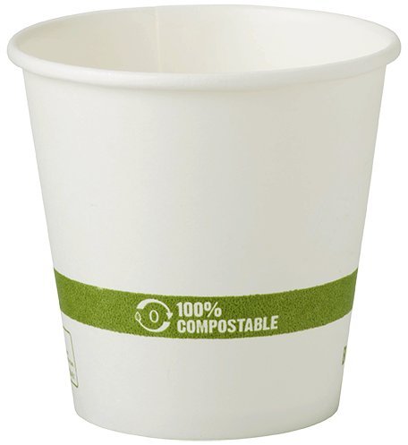 10 oz White Compostable Coffee Cups - Biodegradable Paper Hot Cups (1000 Count) | Eco-Friendly Disposable Cups for Coffee Shops, Offices & Home Use