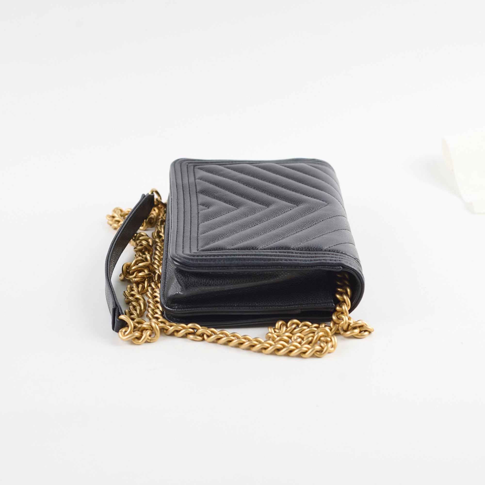 Chanel Boy Black Leather Wallet on Chain with Microchip - Luxury Crossbody Bag for Women, Perfect for Evening Events & Daily Use