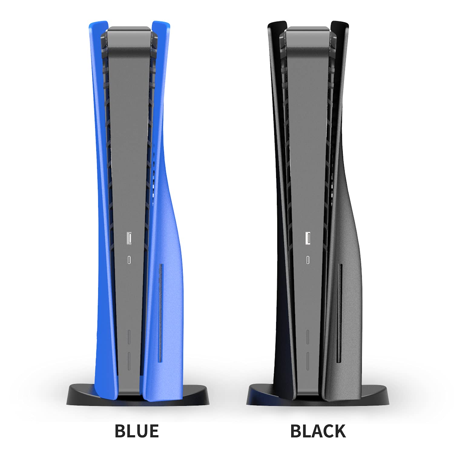 PS5 Disc Edition Face Plates - Durable Shock Resistant Replacement Shell Cover (Black) | Perfect for Gaming Setups & Custom Console Modifications
