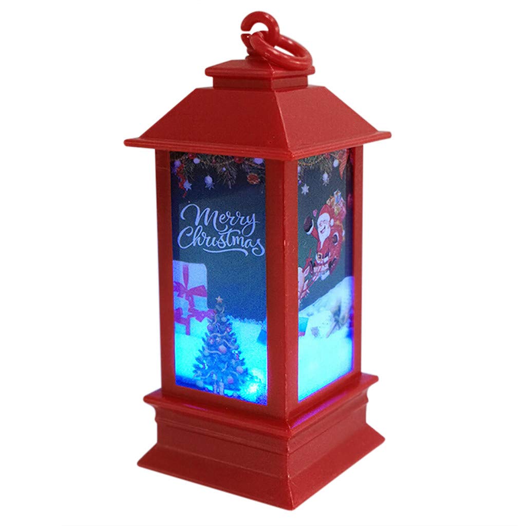 YUHAOTIN Christmas Lights - 4 Pack Outdoor LED Candle Lanterns with Tea Lights for Holiday Decorations, Tabletop & Hanging Lanterns - Perfect for Christmas Tree, Mantel, Porch, and Garden Decor