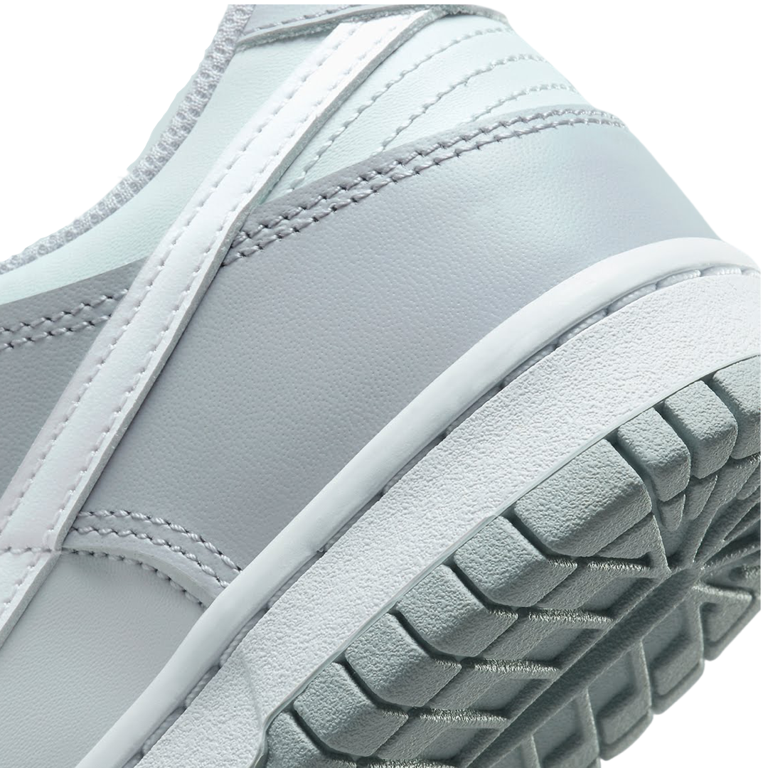 Nike Dunk Low GS Sneakers for Girls - Pure Platinum White & Wolf Grey - Casual & Athletic Shoes for School, Sports & Everyday Wear
