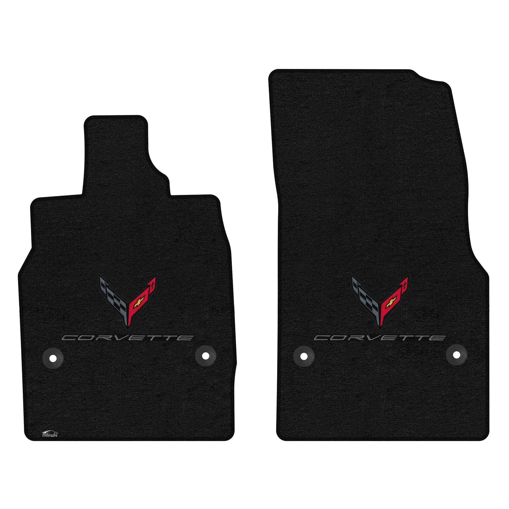 Premium Custom-Fit Carpeted Floor Mats for Corvette C8 2020-ON - Luxury Car Floor Liners with Standard Binding (Charcoal, 2PC Front Set) - Perfect for Daily Driving & Car Shows