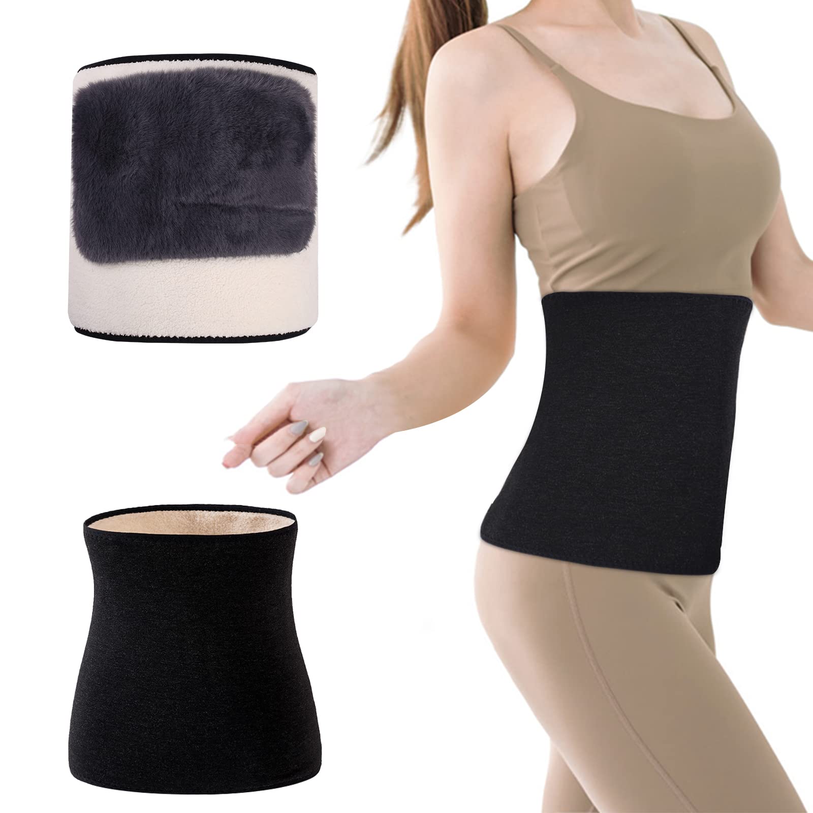 Premium Winter Cashmere Waist Warmer Belt - Thermal Kidney & Back Support for Pain Relief - Soft Wool Loin & Abdominal Binder - Ideal for Cold Weather, Office Work & Back Pain Comfort
