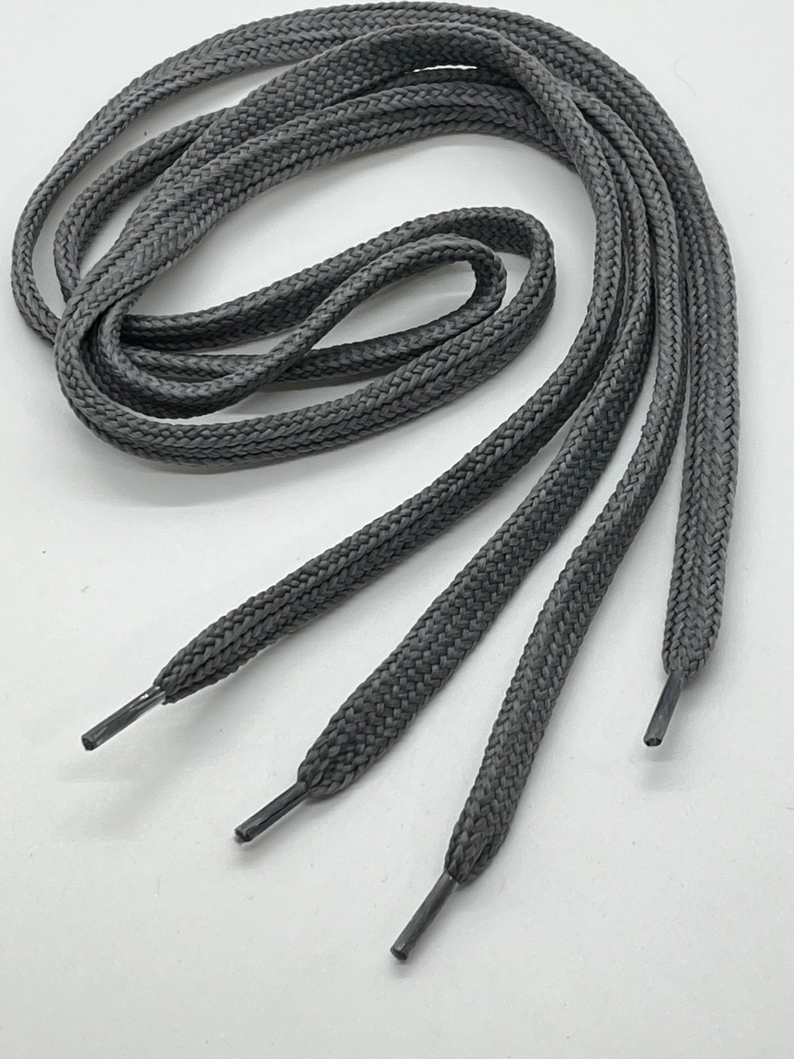 Premium Flat Solid Shoelaces - Dark Gray (2 Pairs) | Durable & No-Slip Design for Sneakers, Boots & Casual Shoes | Perfect Replacement Laces for Men & Women