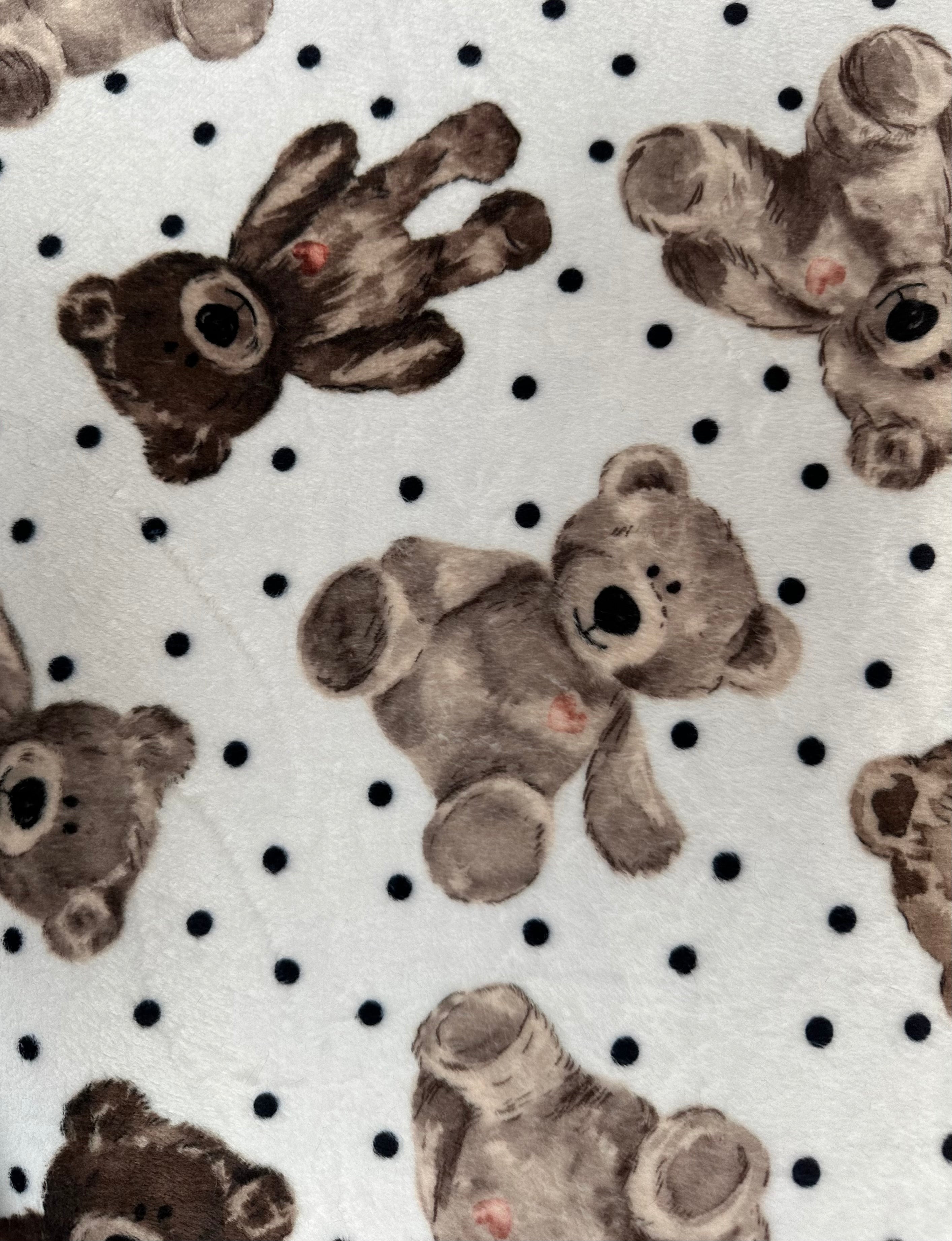 Soft Brown Luxe Minky Baby Blanket 34x41 - Cozy Teddy Bear Design for Nursery, Swaddling & Cuddle Time