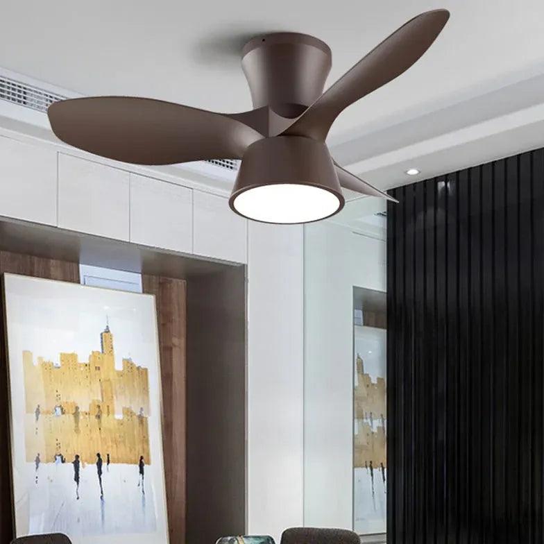 Modern Minimalist Ceiling Fan with LED Light - Quiet Energy Efficient Bladeless Design for Bedroom, Living Room & Office