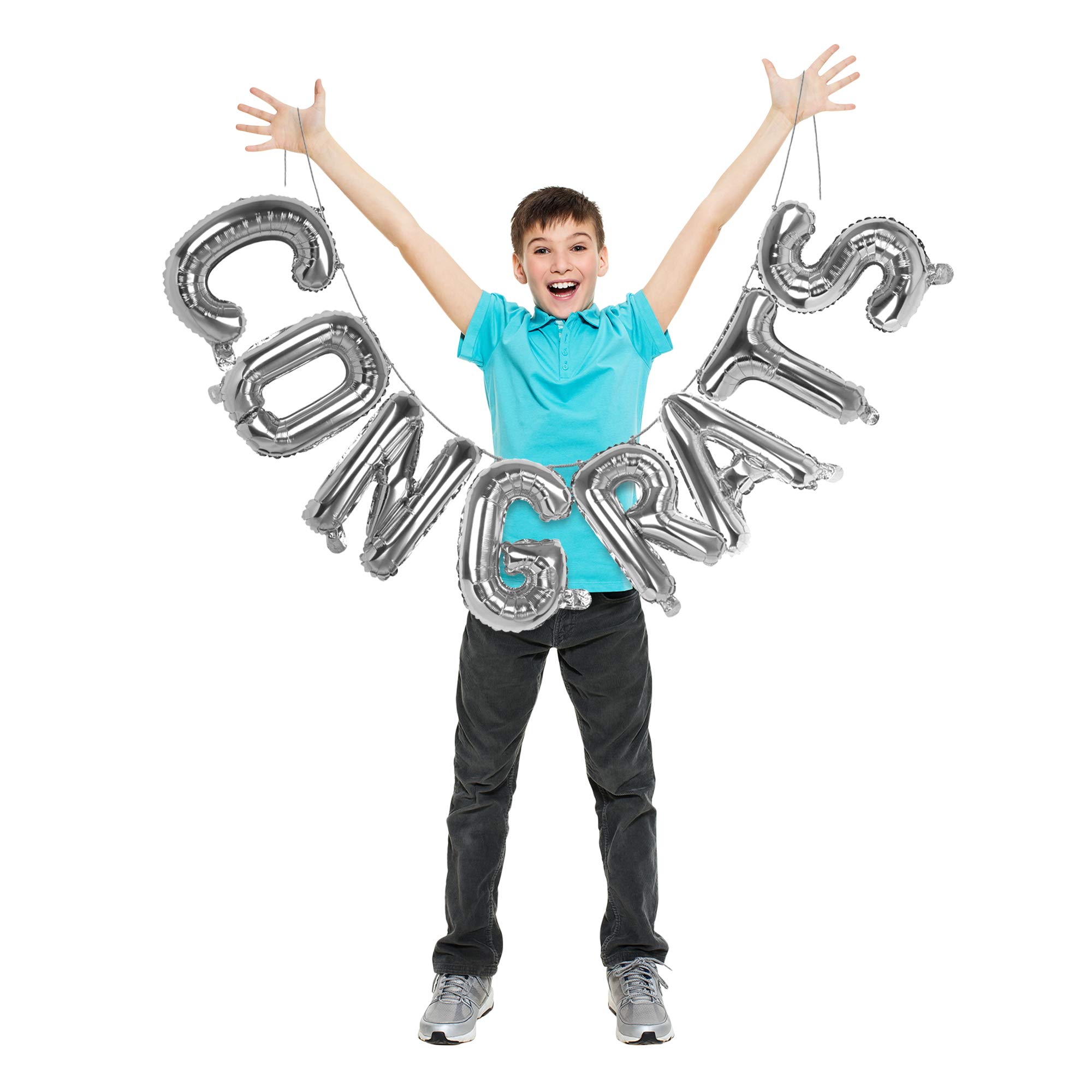 2025 Silver Graduation Balloons - Elegant Congrats Balloons & Banner for Graduation Parties - Perfect for Class of 2025 Celebrations, Graduation Decorations & Milestone Events