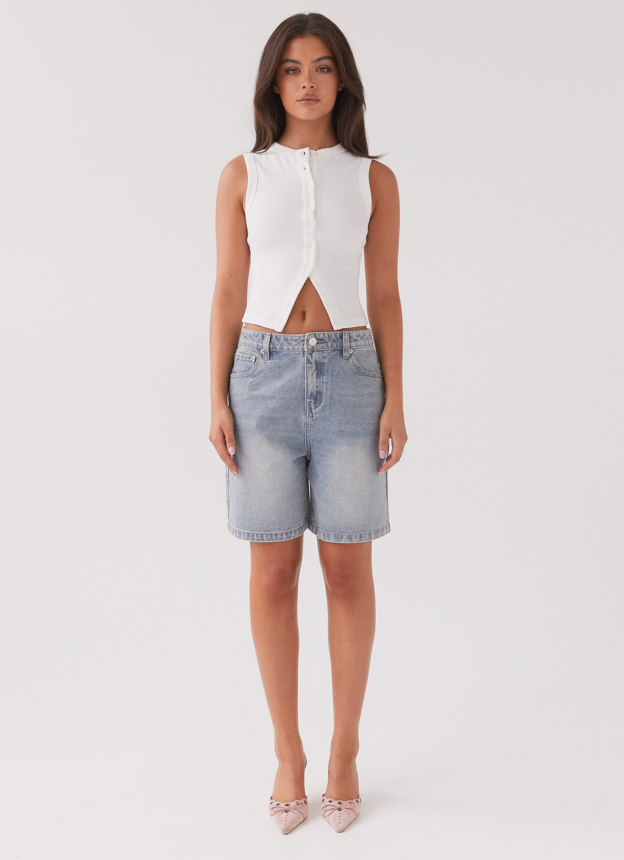 Blair Buttoned Tank Top for Women - Soft White Cotton Summer Top | Casual Wear, Layering, Beach Outfits