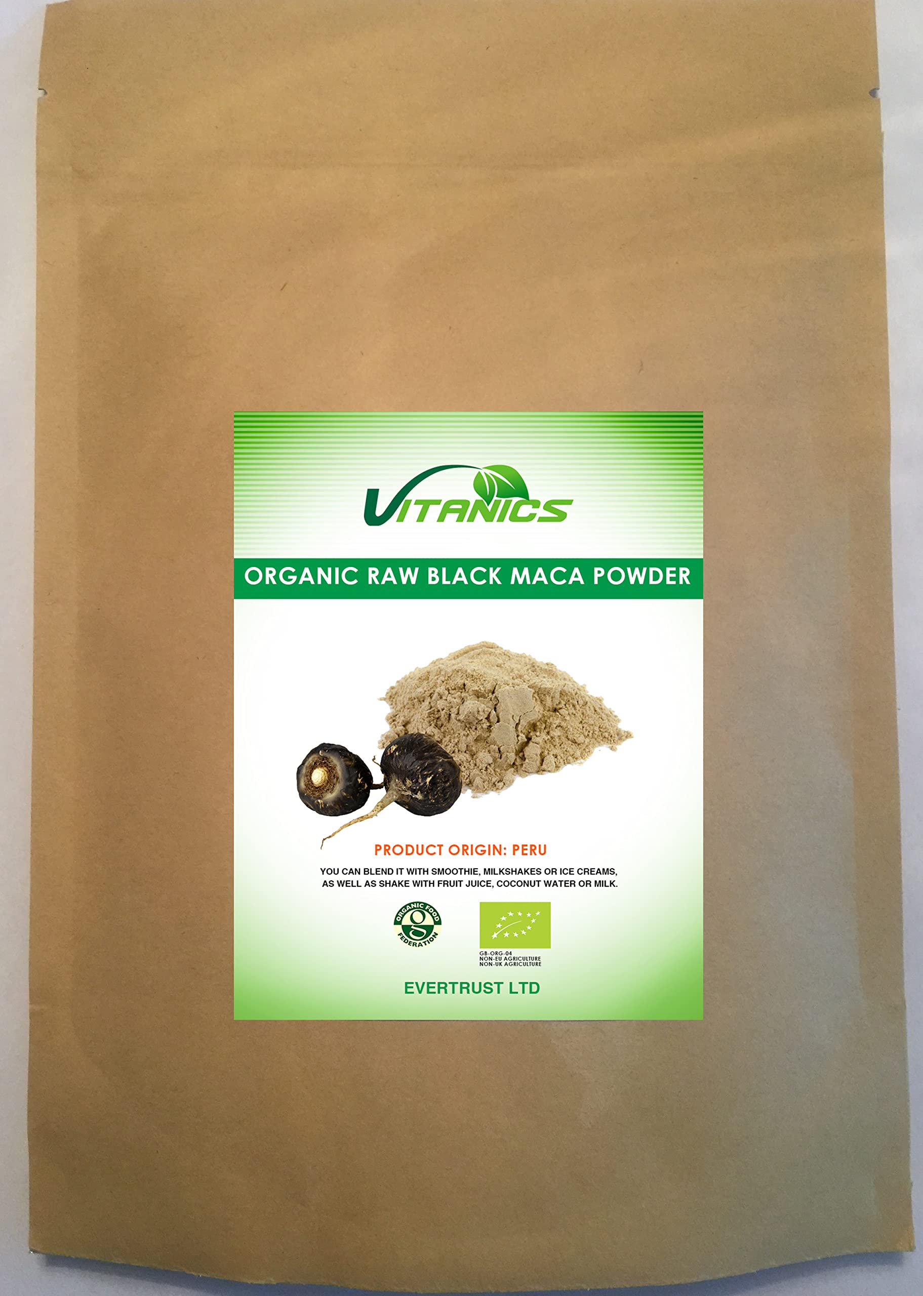 Premium Organic Black Maca Powder 300g - 100% Pure Peruvian Superfood for Energy, Stamina & Hormone Balance - Perfect for Smoothies, Baking & Natural Wellness Boost