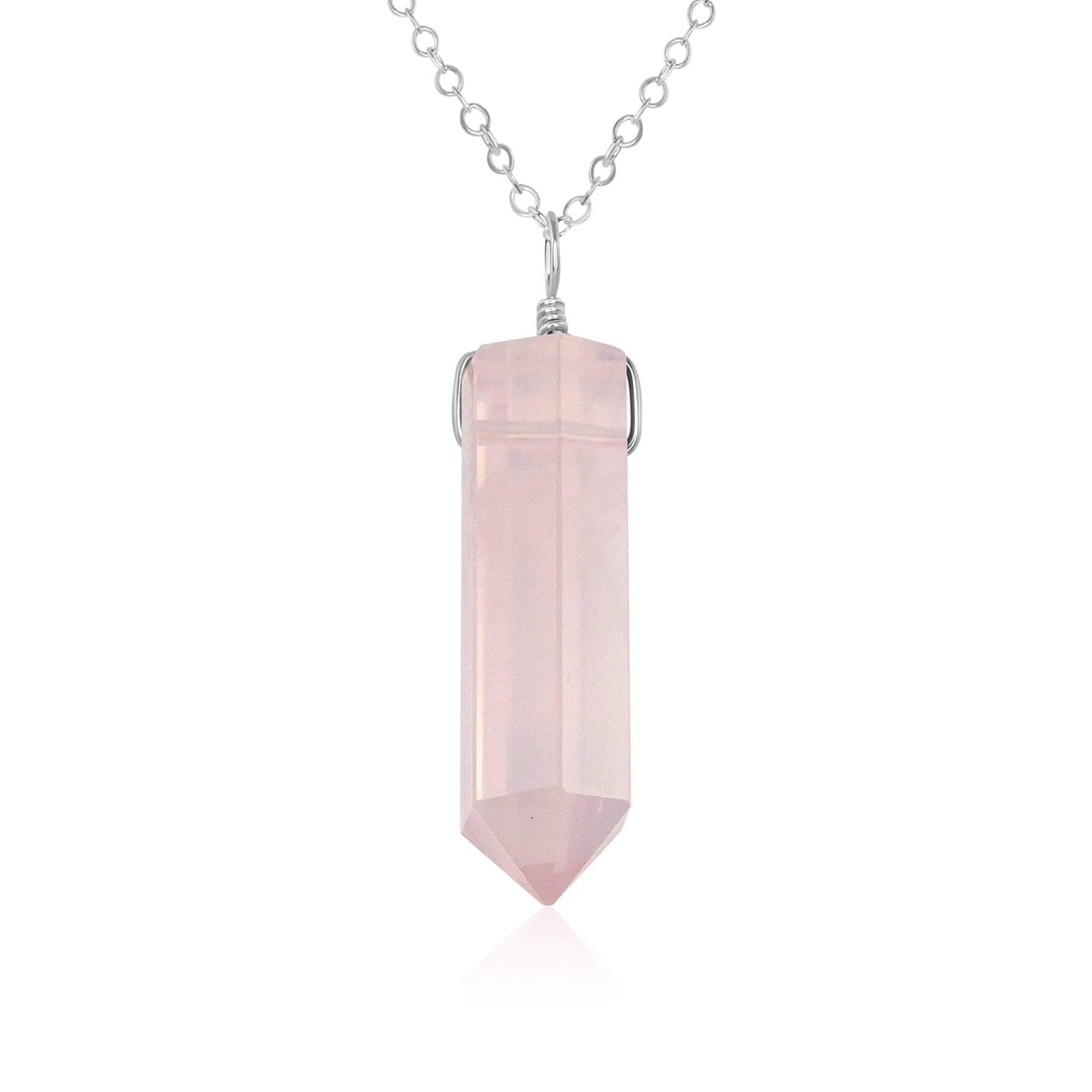 Rose Quartz Crystal Pendant Necklace - Healing Gemstone Jewelry for Women, Chakra Balancing & Positive Energy | Perfect for Meditation, Yoga & Spiritual Gifts