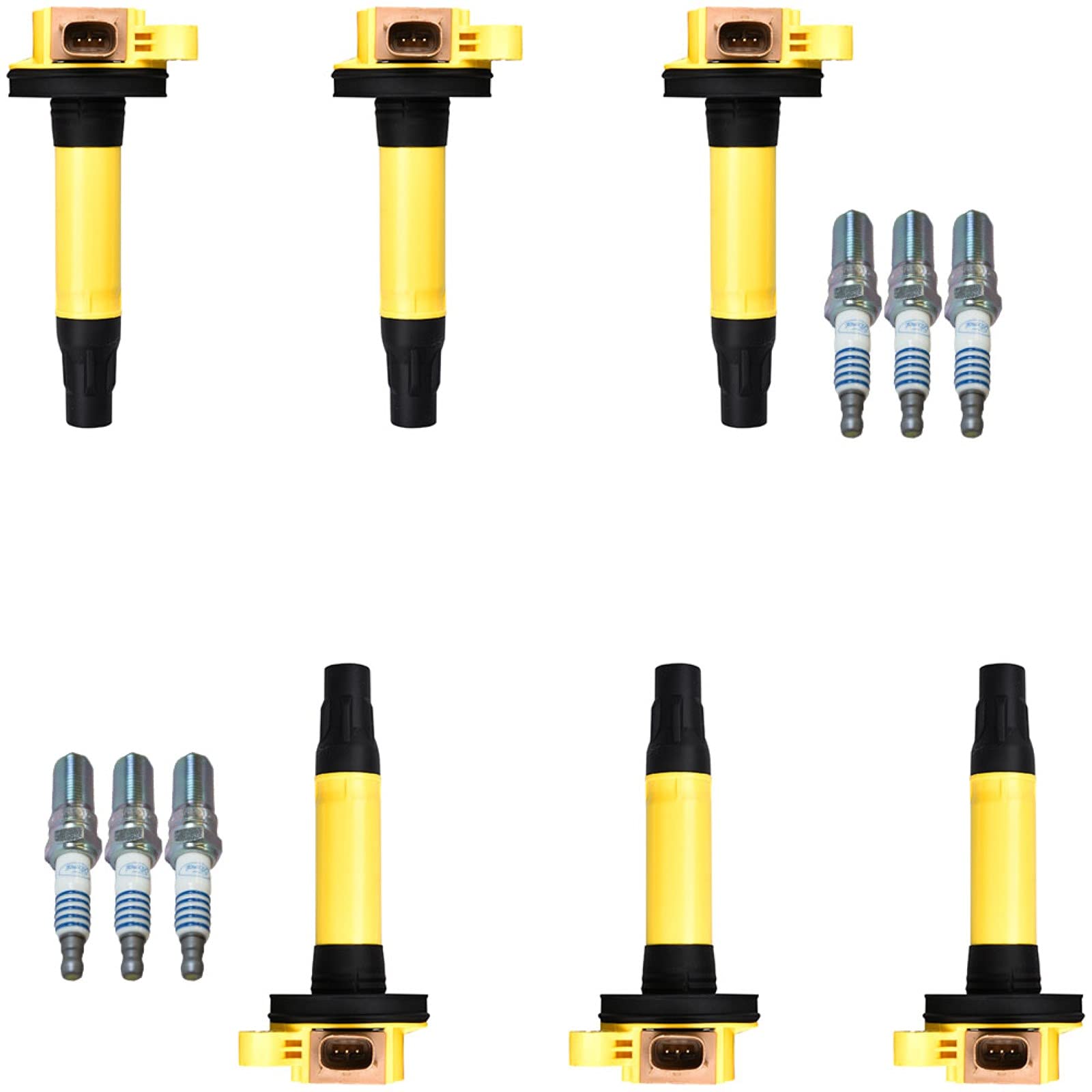 Premium 6-Piece Ignition Coil Pack & Platinum Spark Plug Set - Compatible with Ford F-150, Expedition, Lincoln Navigator 3.5L V6 (2011-2017) | High-Performance Replacement for Smoother Acceleration & Better Fuel Efficiency | Ideal for Daily Commuting, Towing & Off-Road Adventures
