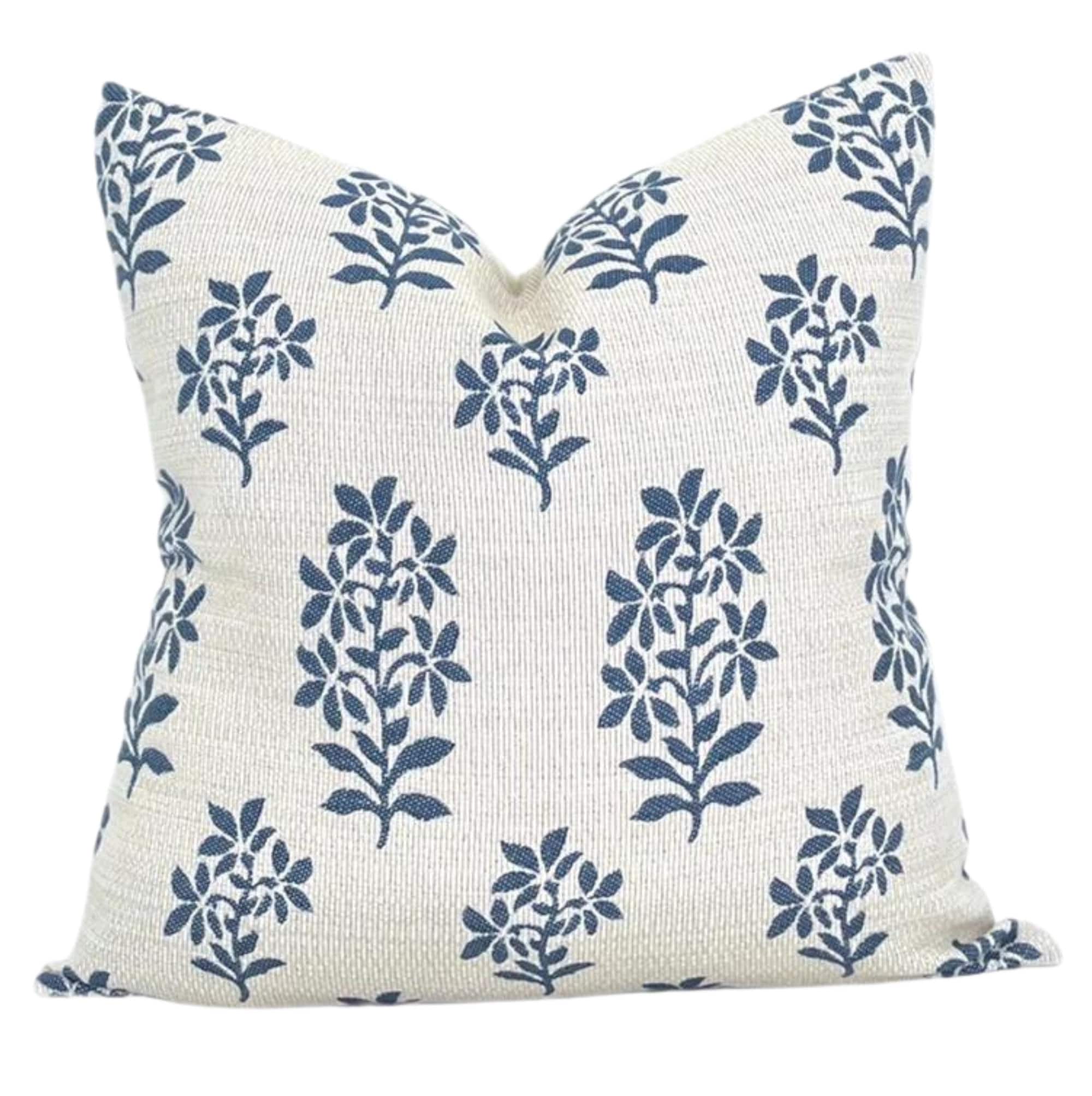 Peter Dunham OUTDOOR Asha White Indigo Printed Cotton Fabric - Perfect for Outdoor Cushions, Patio Furniture & Home Decor