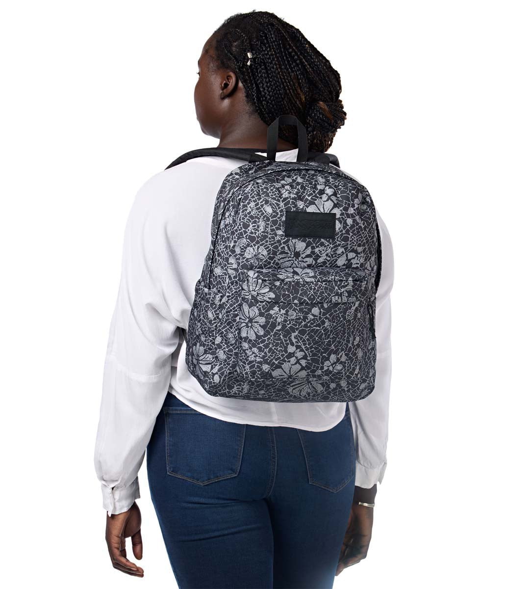 JanSport SuperBreak Plus Backpack - Lightweight Durable School & Travel Backpack with Laptop Sleeve | Perfect for College, Work & Outdoor Adventures | Lace Shadows Design
