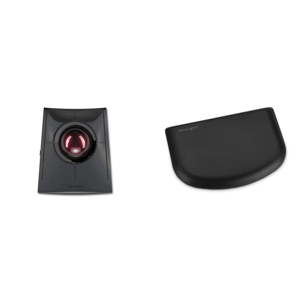 Kensington SlimBlade Pro Wireless Trackball Mouse with ErgoSoft Wrist Rest (K72080WW) - Black | Comfortable Ergonomic Design for Office Work & Long Computer Sessions