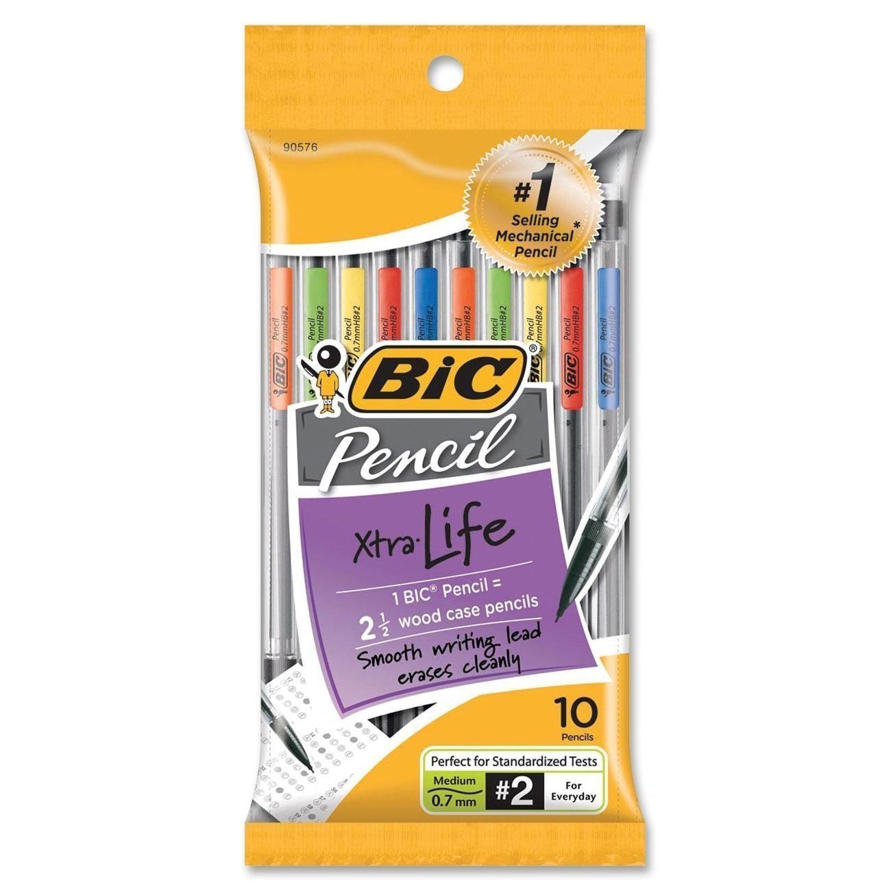 BIC Xtra Life Pencils 0.7mm, 40-Pack for School & Office Use