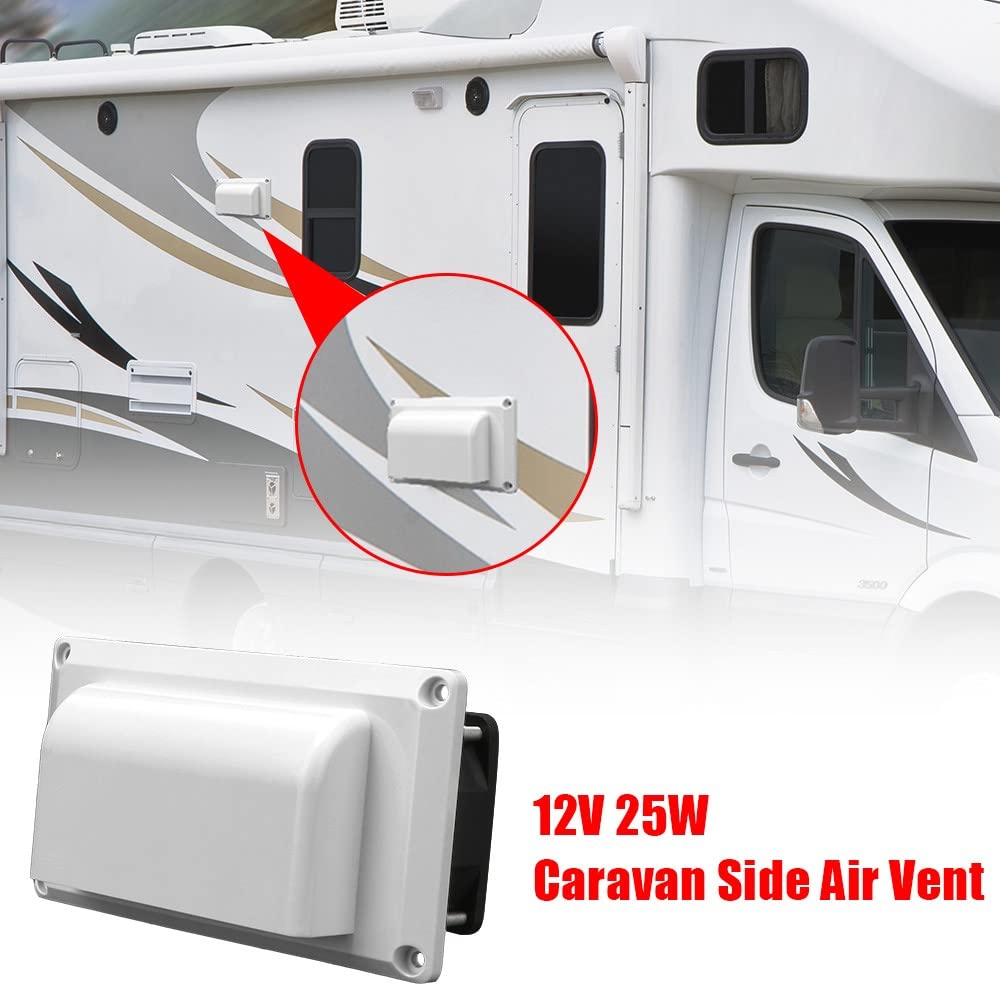 Encell RV Interior Side Air Vent Ventilation Fan - White Grille for RV, Motorhome, Camper, Trailer, Boat & Yacht | Improve Airflow & Comfort in Small Spaces