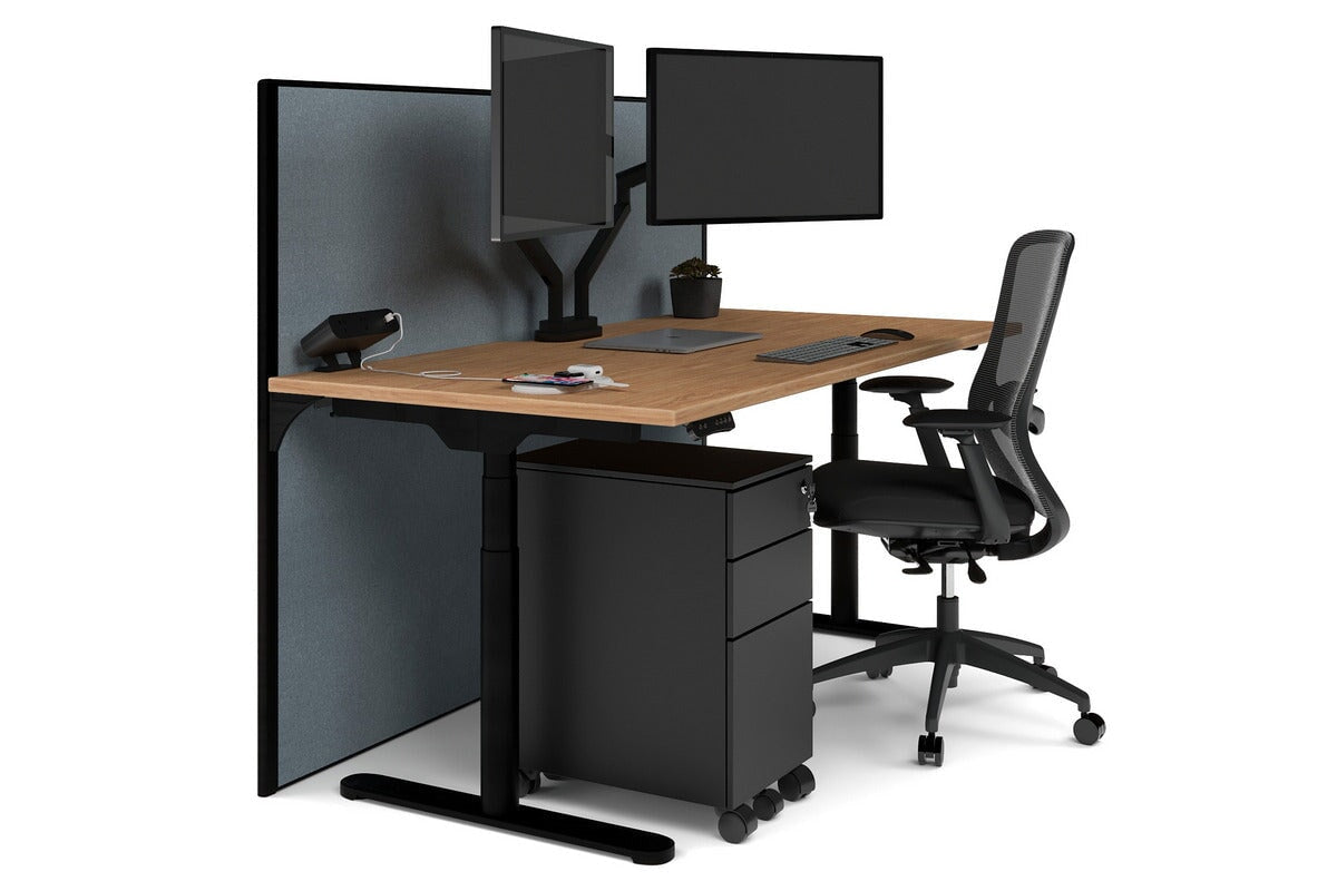 Flexi Premium Height Adjustable Single Workstation Desk - 1600L x 800W with Cable Management Scallop | Ergonomic Standing Desk for Home Office & Workspace