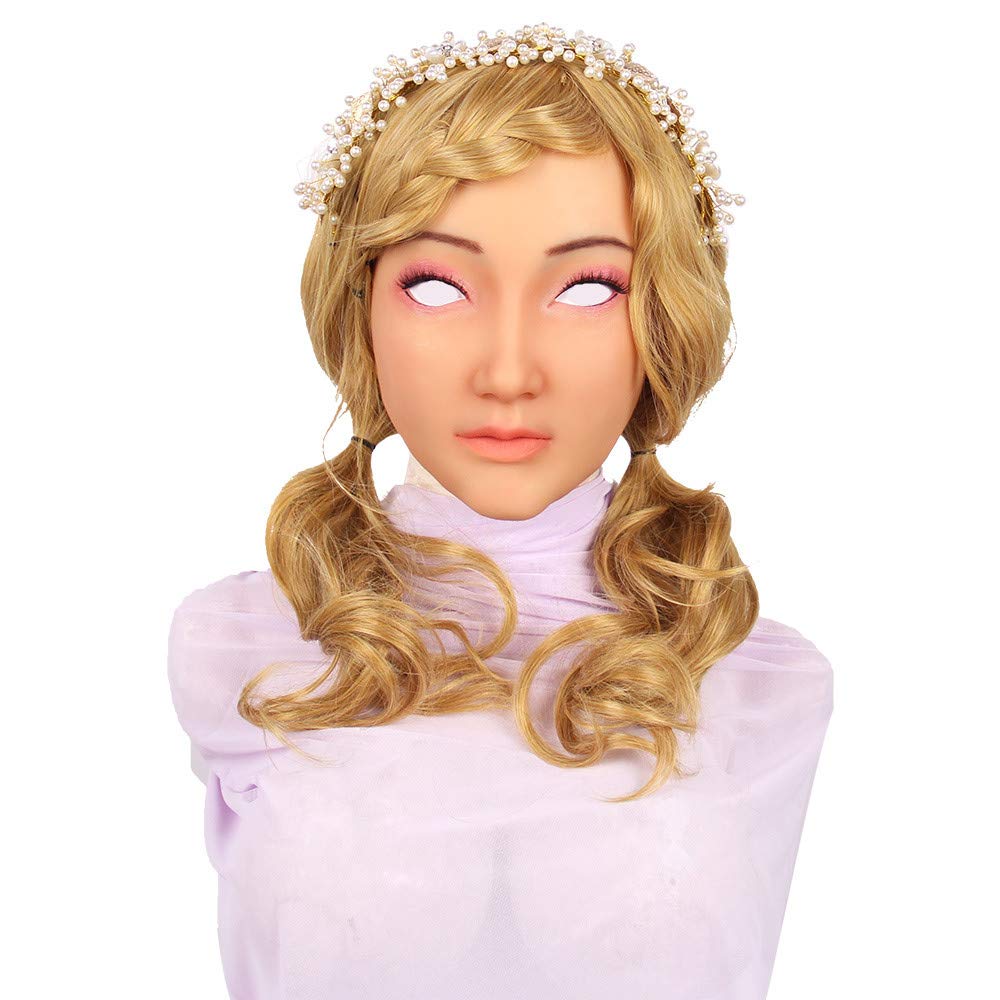 Realistic Silicone Female Head Mask for Crossdressers - Handmade Persian Christine Halloween Mask - Perfect for Cosplay, Drag Shows & Costume Parties