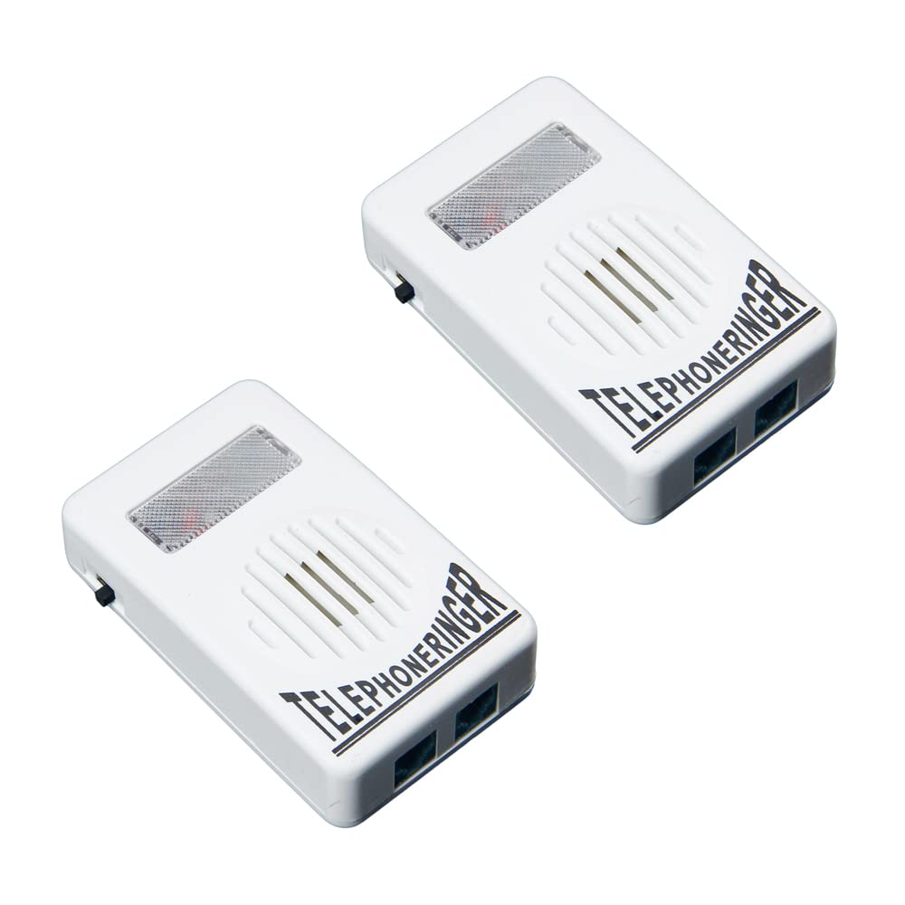 GAOHOU 2-Pack Telephone Ringer Amplifier - Loud Landline Phone Bell Speaker with Visual Light Flasher for Seniors & Hearing Impaired | Home & Office Use