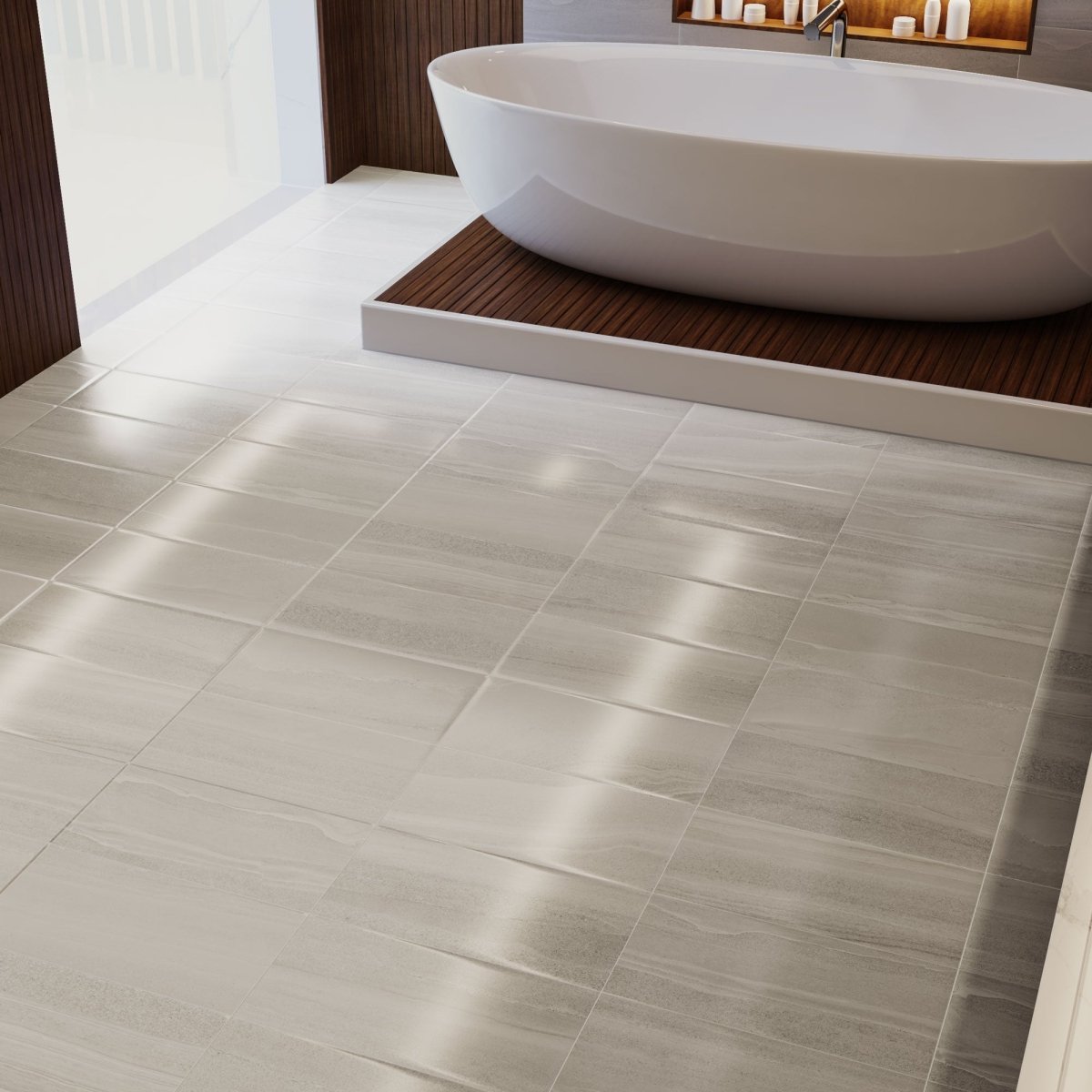 12 x 24 Inch Davenport Ash Matte Glazed Porcelain Wall Tile - Premium Ceramic Tiles for Bathroom, Kitchen Backsplash & Shower Walls