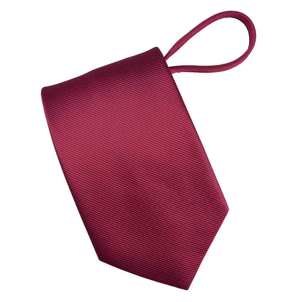 FOMANN Men's Solid Color Zipper Neck Tie - Stylish & Adjustable Formal Tie for Business, Office, Weddings & Special Occasions