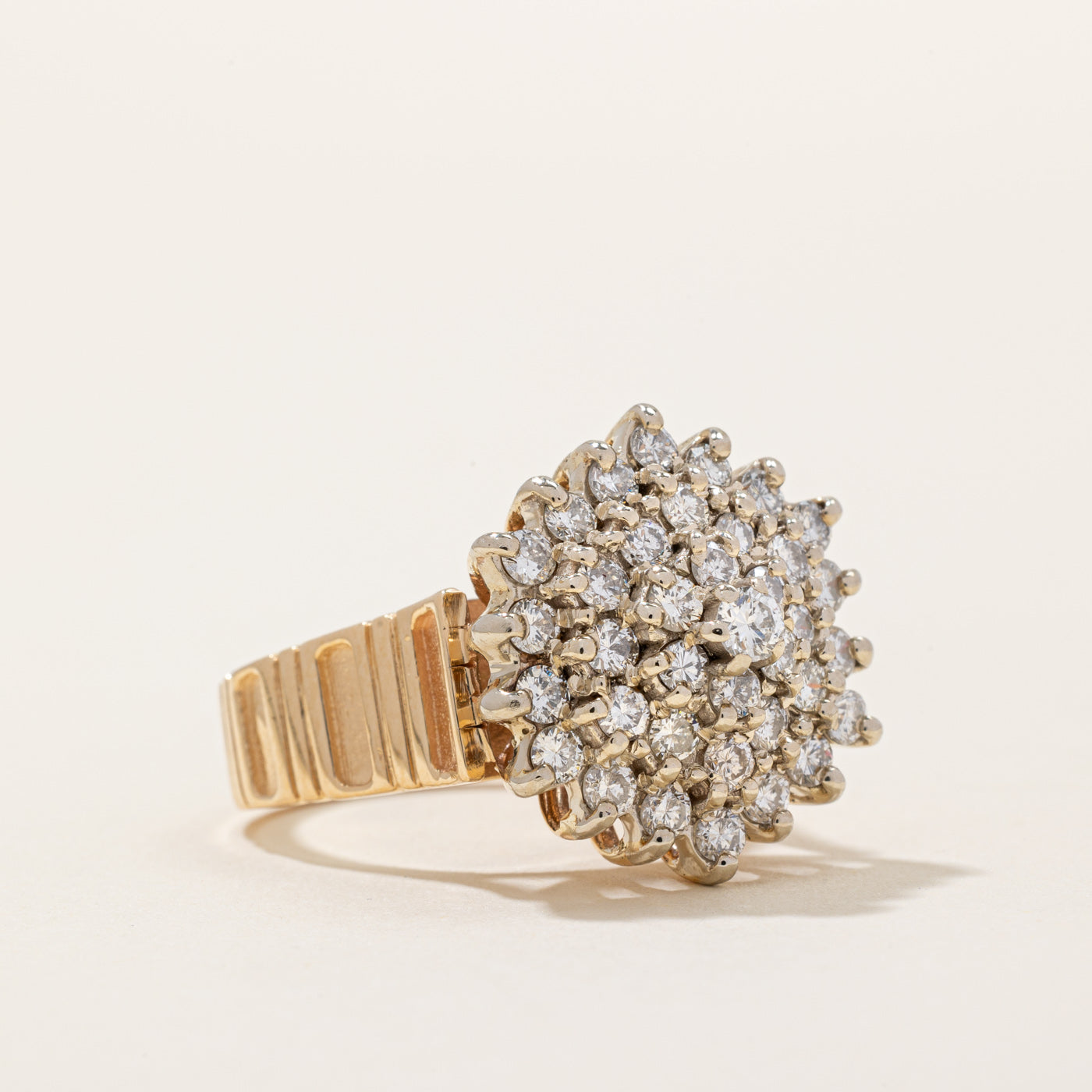 1.74ctw Diamond Cluster Cocktail Ring - Size 7.25 | Elegant Statement Jewelry for Women | Perfect for Parties, Weddings & Special Occasions
