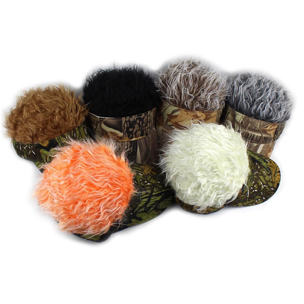 YEKEYI Spiked Funny Golf Visor Hat - Adjustable Novelty Wig Baseball Cap with Hair for Women - Perfect for Costume Parties, Halloween & Themed Events
