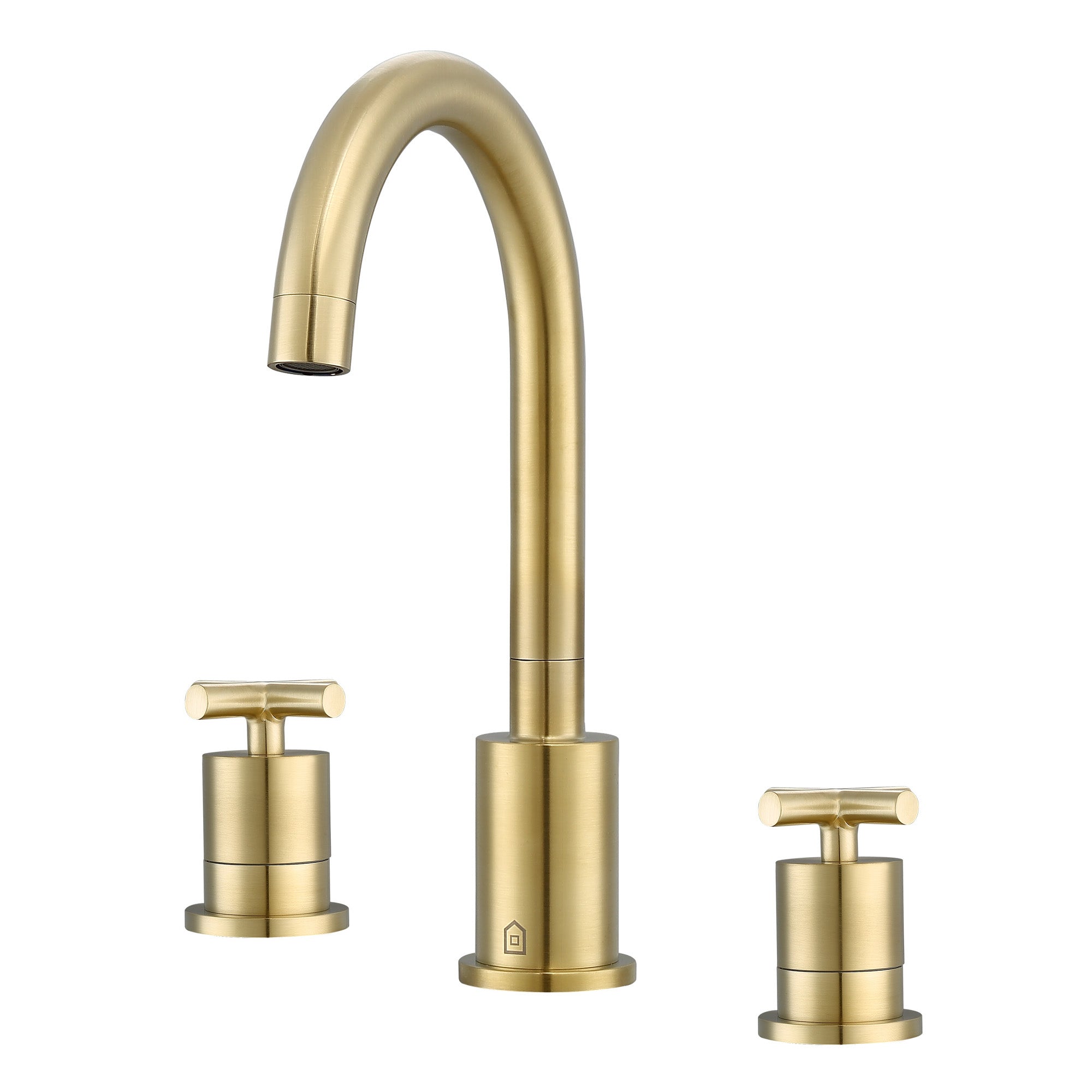 Ancona Ava Widespread 3-Hole Bathroom Faucet with Cross Handles in Brushed Champagne Gold - Perfect for Modern Bathroom Vanities and Powder Rooms