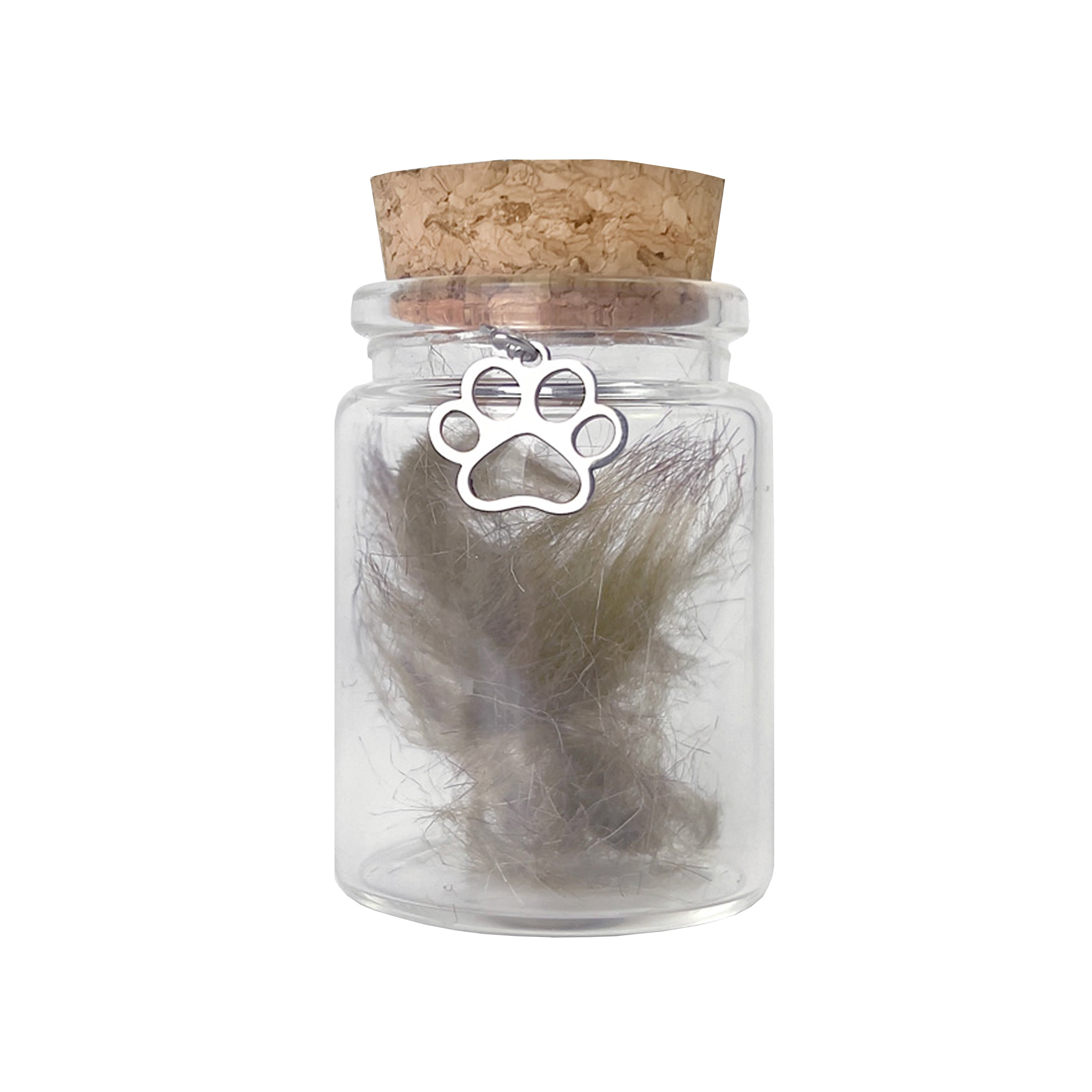 Personalized Pet Fur & Hair Keepsake Bottle - Memorial Jewelry for Dogs & Cats - Perfect for Pet Loss Remembrance & Memorial Gifts
