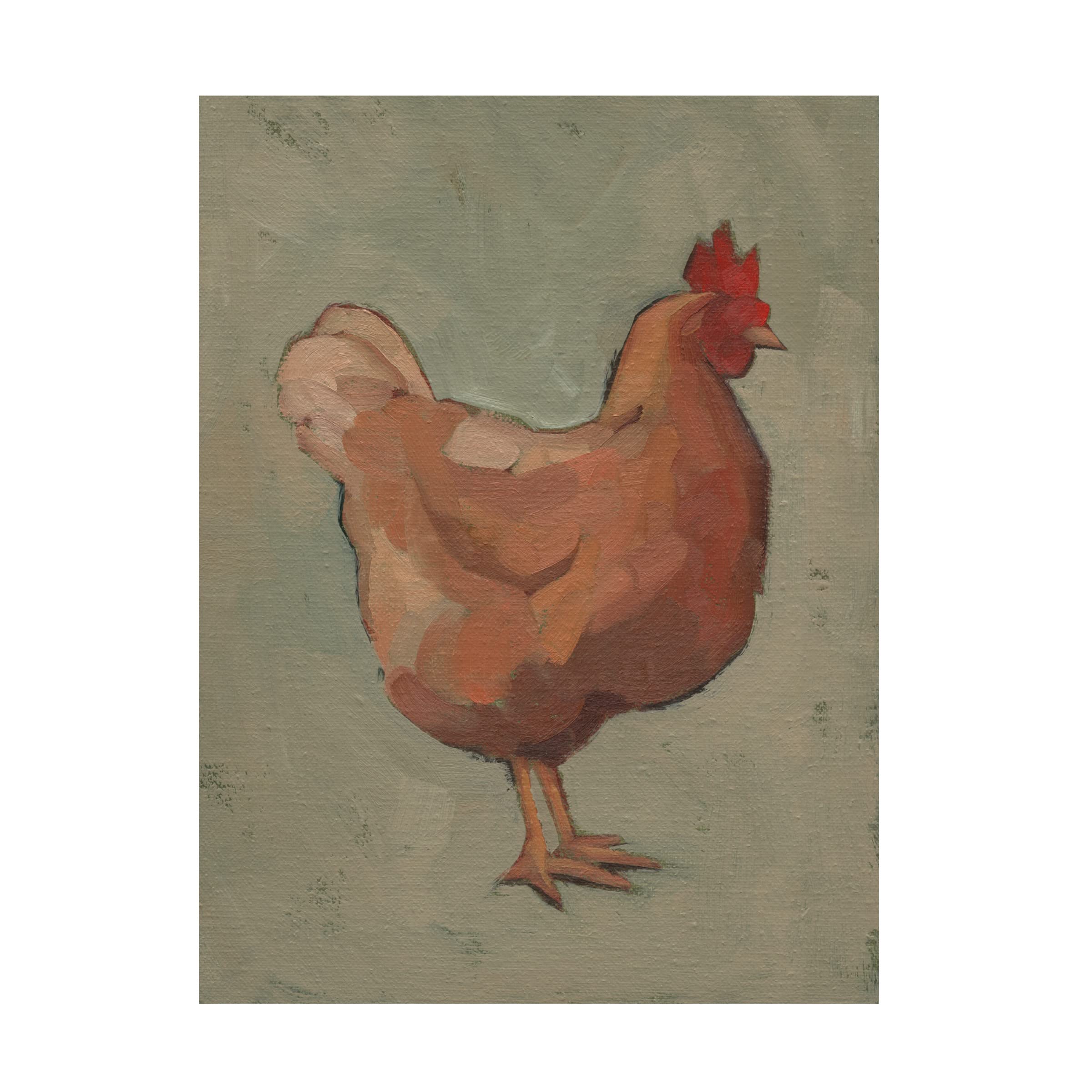 Jacob Green 'Egg Hen I' Canvas Art Print - Modern Farmhouse Wall Decor for Living Room, Bedroom & Kitchen - Trademark Fine Art