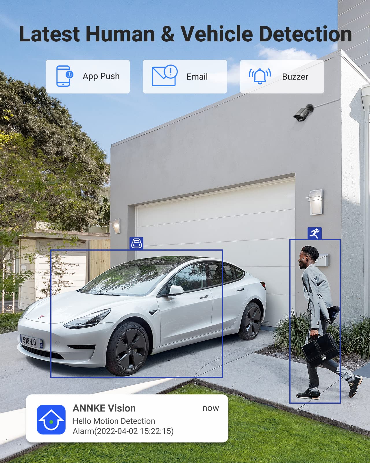 ANNKE 2-Pack 3K Outdoor POE Security Cameras with Human & Vehicle Detection | H.265+ Bullet IP Cameras, Built-in Mic, IP67 Waterproof, 2.8mm Lens 114° View Angle, Color Night Vision with Spotlight - Black | Ideal for Home Security, Business Surveillance & Property Monitoring