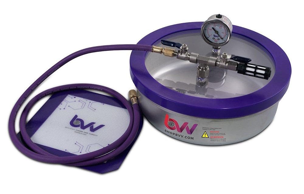 Premium BVV 1 Gallon Stainless Steel Vacuum Chamber with Tempered Glass Lid - Perfect for Food Storage, Sous Vide, and DIY Vacuum Sealing Projects