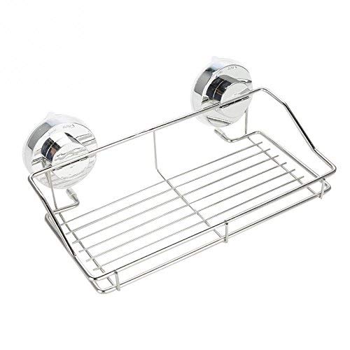 Kaixindddd Bathroom Shelf - Dual Suction Shower Organizer Basket with Removable Wall Mount, Corner Storage Rack for Shampoo, Soap & Toiletries - Perfect for Small Bathrooms & Shower Organization