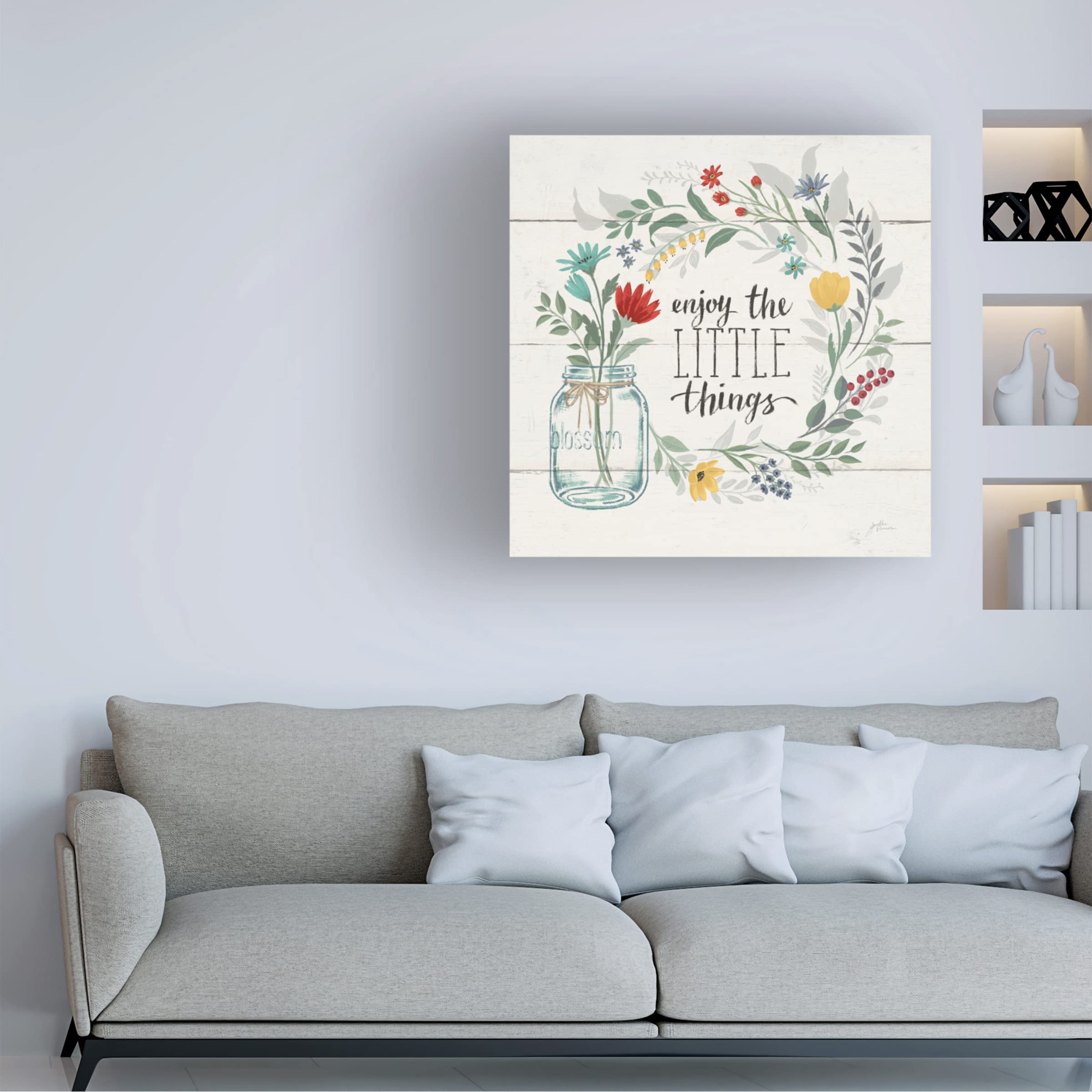 Blooming Thoughts II Canvas Art Print by Janelle Penner - Floral Wall Decor for Living Room, Bedroom & Office - Modern Home & Office Decor