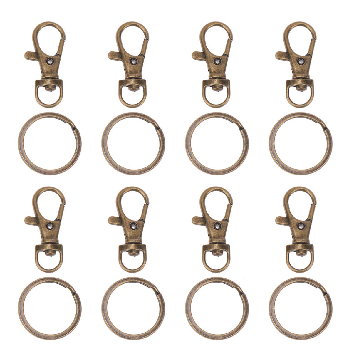 60pcs Gold Lobster Clasp Keychains - Bulk Metal Key Rings for Keys, Bags & Car Accessories
