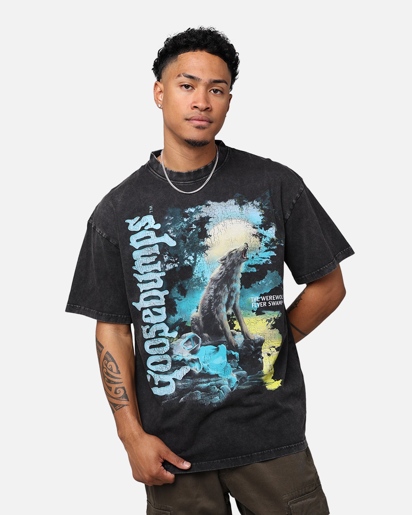 Vintage Goosebumps Fever Tree Graphic T-Shirt - American Thrift Style Black Wash Tee for Casual Wear, Street Fashion & Retro Outfits