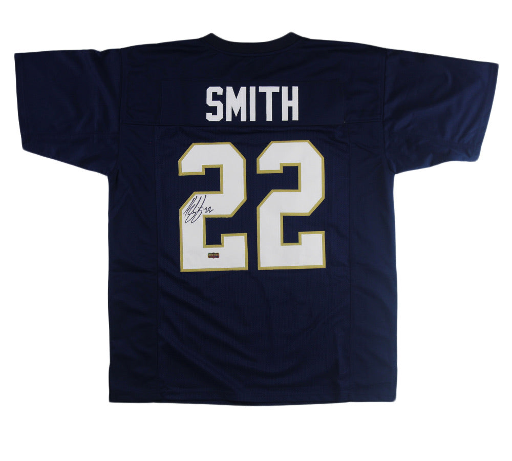 Harrison Smith Autographed Notre Dame Blue Football Jersey - Signed NFL Memorabilia for Collectors & Fans - Perfect for Display, Gifts, and Game Day