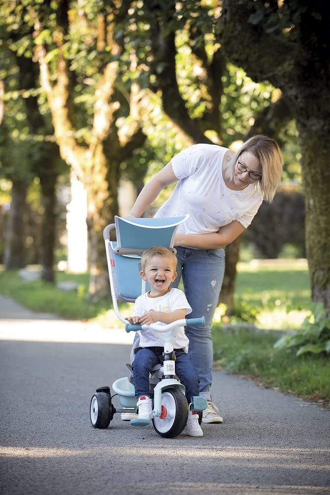 Smoby Baby Tricycle Ride-On Toy - Blue (741400) for Toddlers Outdoor Play & Learning Fun