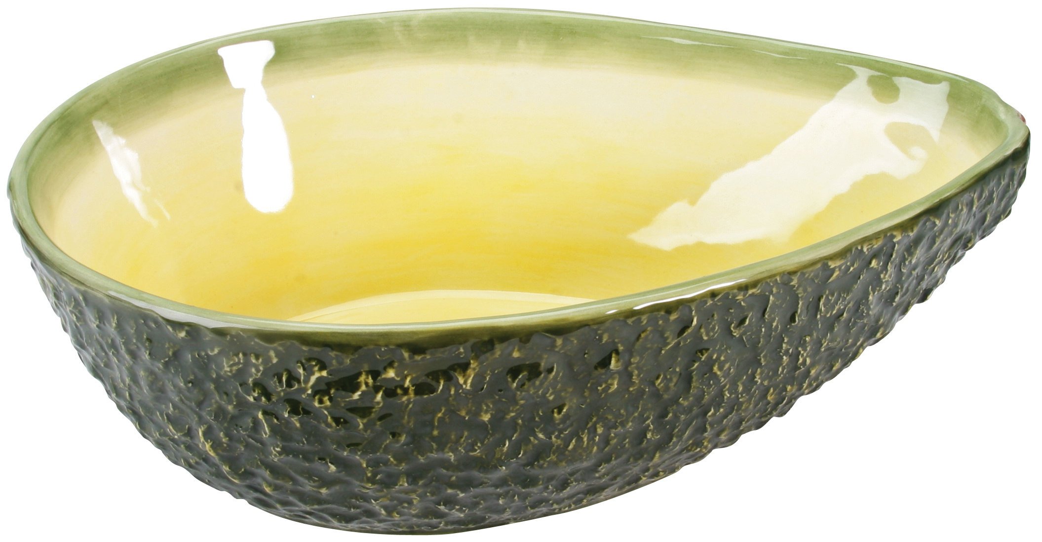 YTC Summit Avocado Big Bowl - Collectible Fruit Ceramic Serving Platter Dish for Kitchen & Dining, Multi-Color Decorative Bowl for Parties, Salads, Snacks & Home Decor