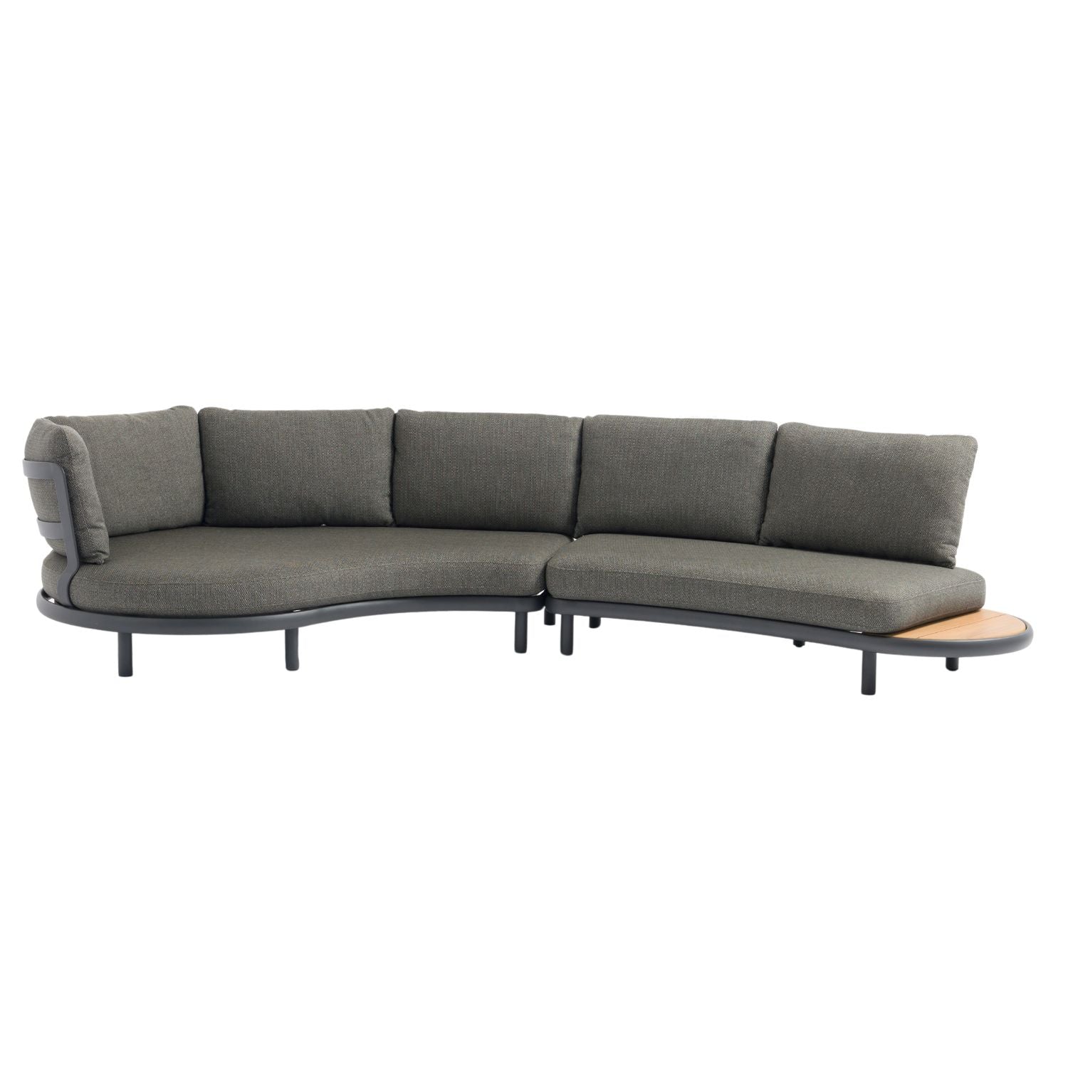 Bondi Curve Charcoal 5-Seat Modular Sectional Sofa - Modern L-Shaped Living Room Furniture for Home Theater & Family Gatherings