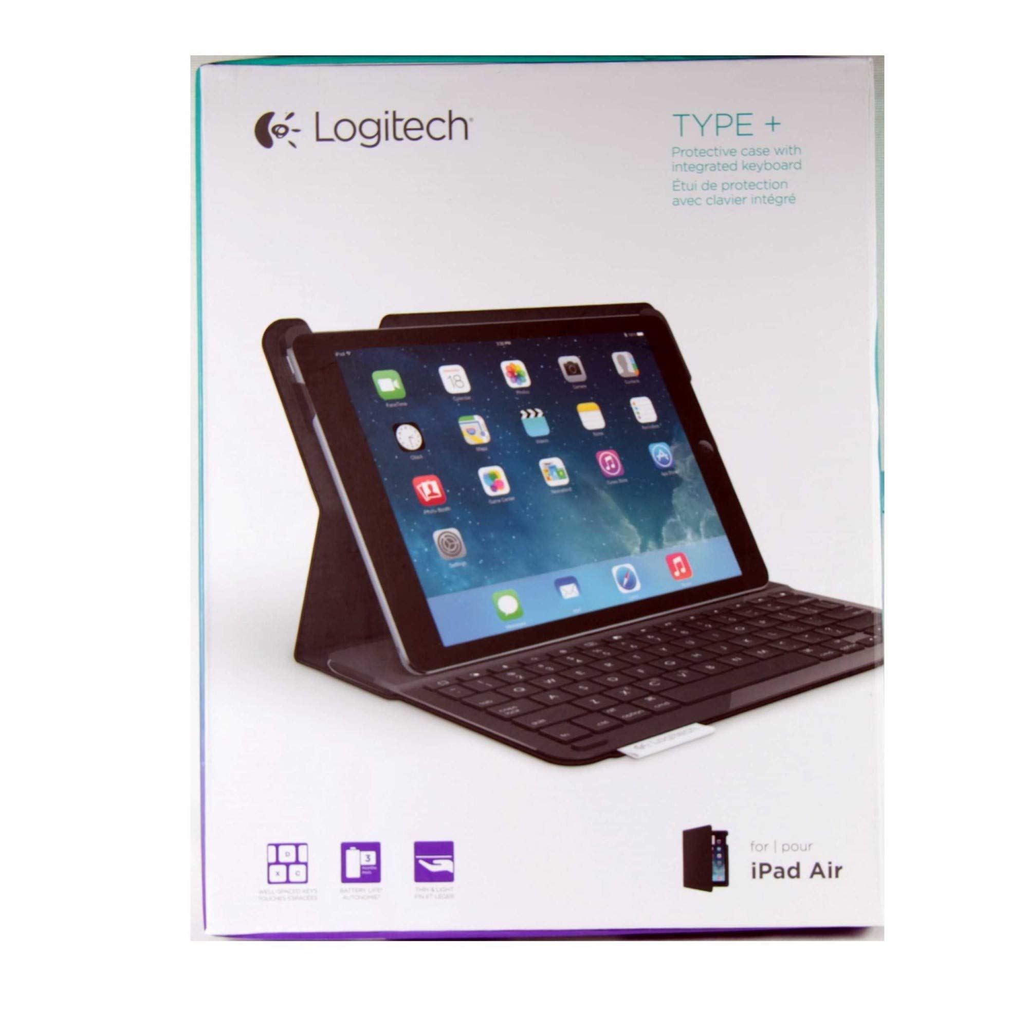 Logitech Type+ Protective Case with Integrated Keyboard for iPad Air - Carbon Black | Slim & Durable Cover for Work, Travel & Home Use