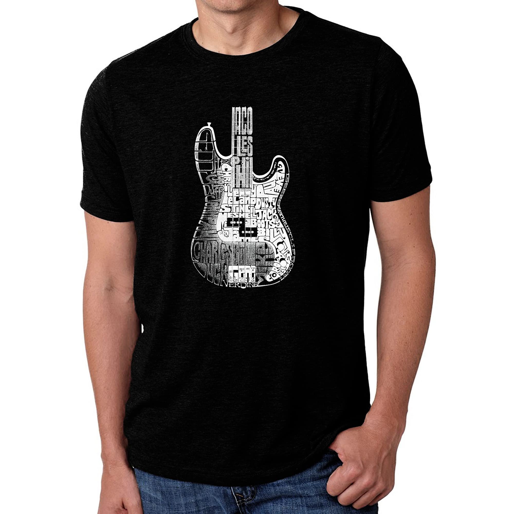 Premium Men's Bass Guitar Word Art T-Shirt - Soft Cotton Blend Graphic Tee for Musicians & Music Lovers - Perfect for Concerts, Gifts & Casual Wear
