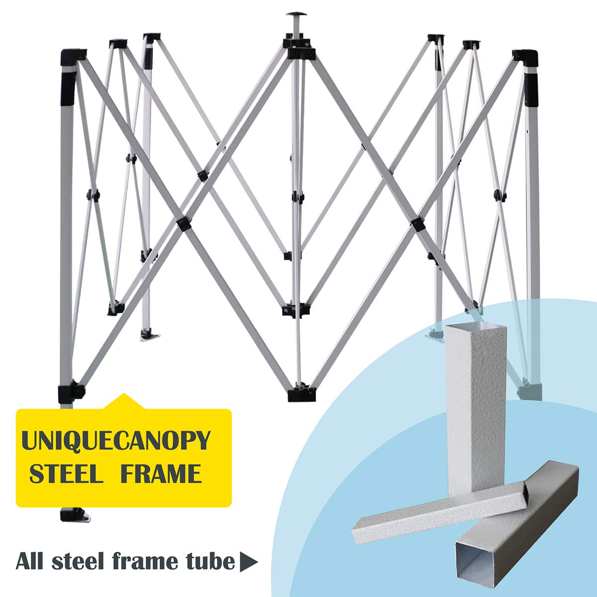 10'x10' Pop Up Canopy Tent - Commercial Instant Shelter with 4 Removable Zippered Side Walls & Heavy Duty Roller Bag - Includes 4 Sand Bags (Black) - Perfect for Outdoor Events, Farmers Markets, Beach Parties, and Camping