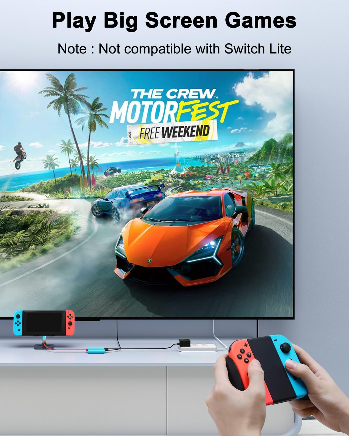 Nintendo Switch & OLED Dock - Portable TV Docking Station with USB-C to HDMI Adapter for Steam Deck, MacBook, Laptop | Perfect for Travel, Gaming & Home Entertainment