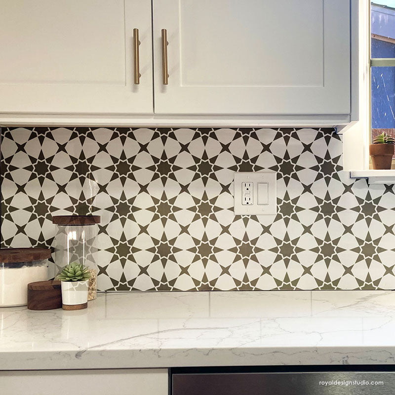 Supernova Tile Stencil - DIY Mosaic Tile Patterns for Home Decor, Bathroom & Kitchen Backsplash - Reusable Stencil Template for Floor & Wall Tiling Projects